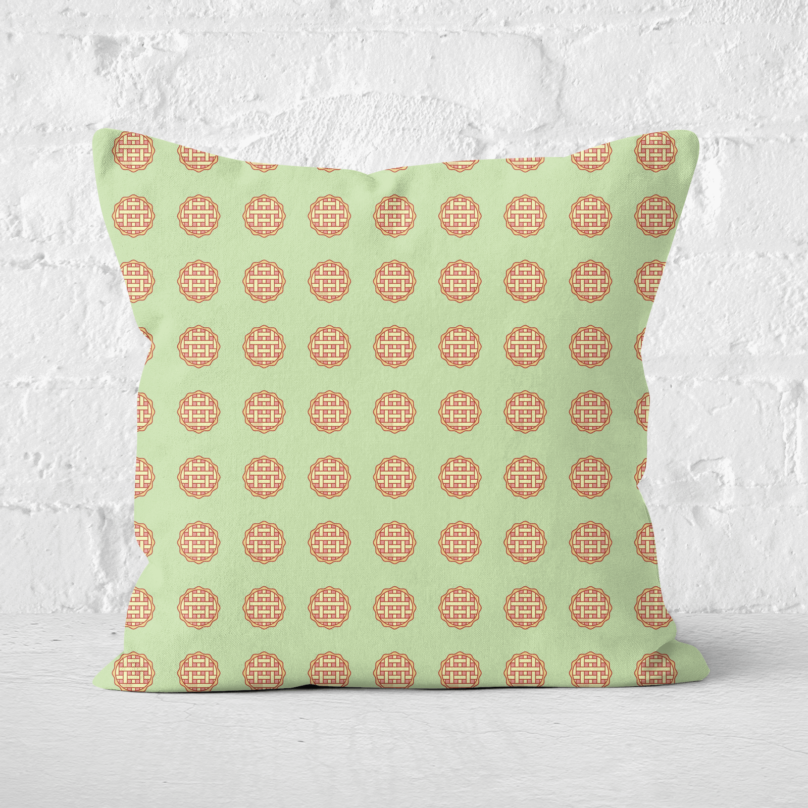 Pie Pattern Square Cushion - 40x40cm - Soft Touch