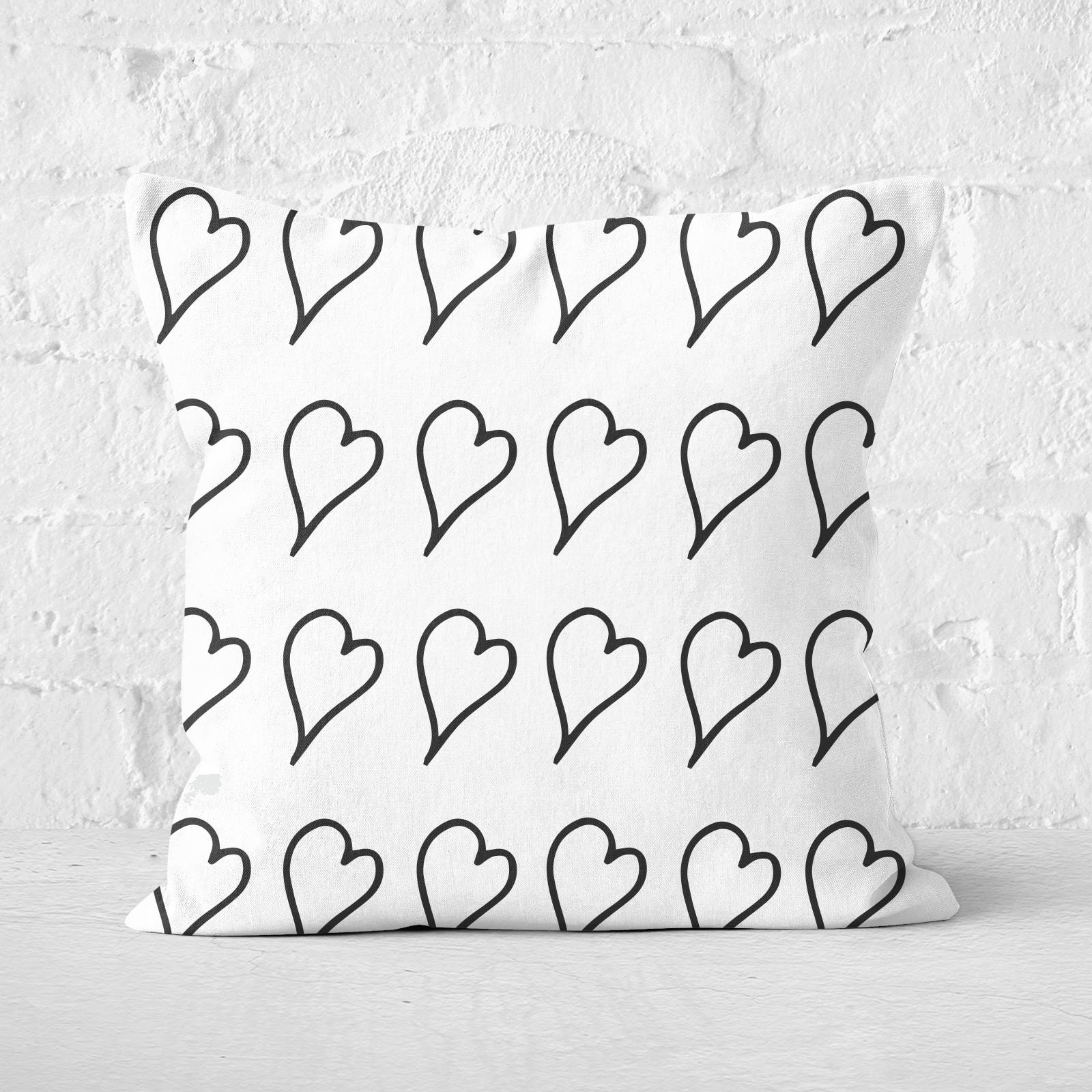 Hearts Square Cushion - 60x60cm - Soft Touch