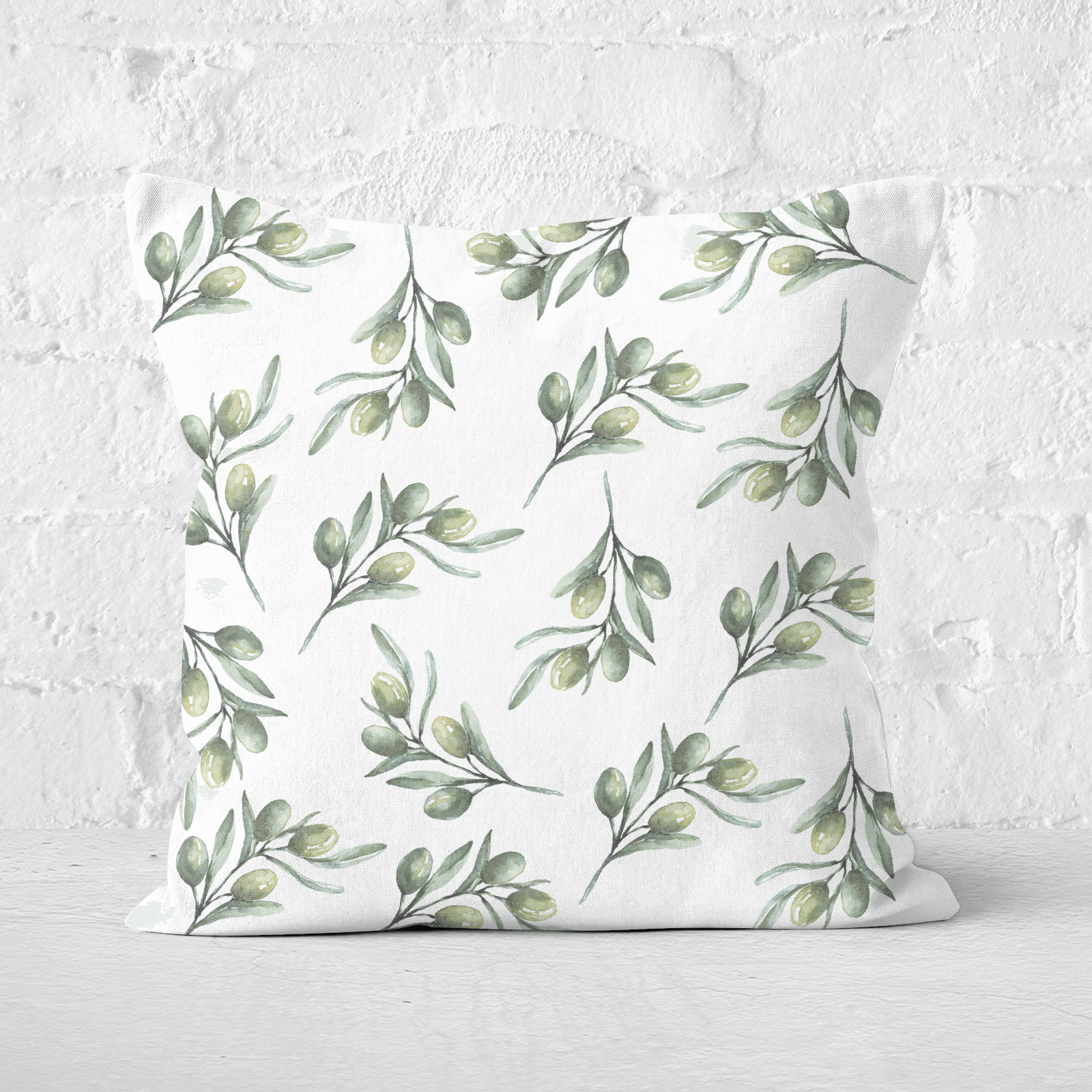 Olive Branch Square Cushion - 60x60cm - Soft Touch