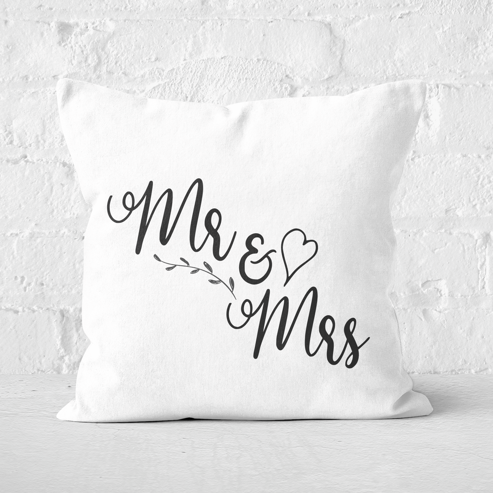 Mr & Mrs Square Cushion - 40x40cm - Soft Touch