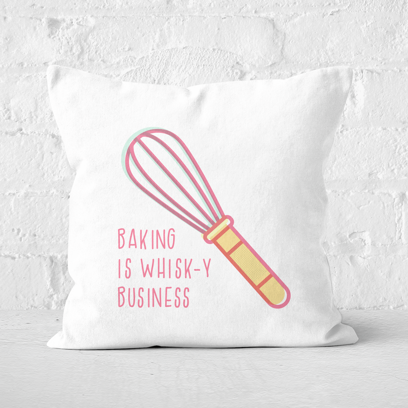 Baking Is Whisk-y Business Square Cushion - 50x50cm - Soft Touch