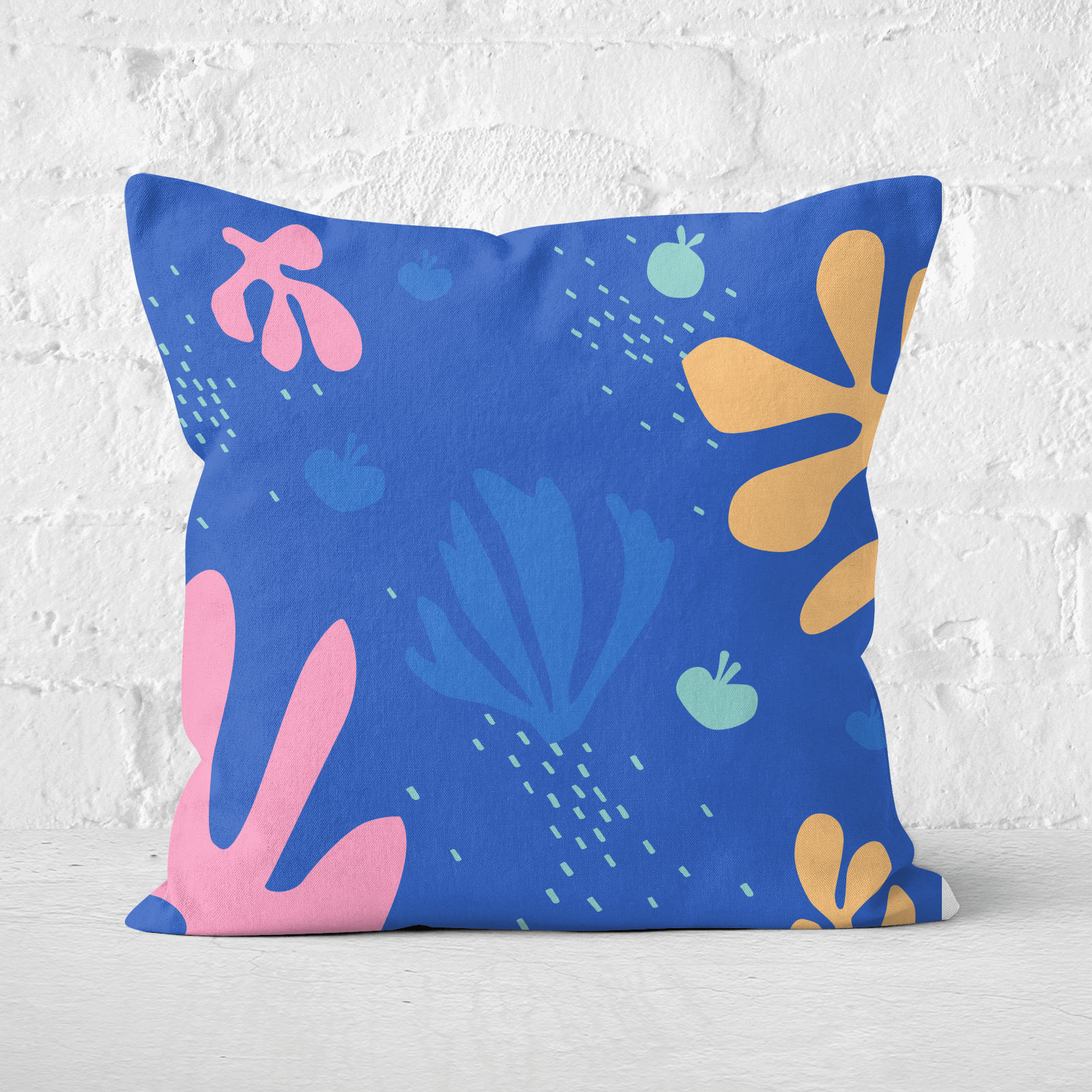 Under The Sea Print Square Cushion - 60x60cm - Soft Touch