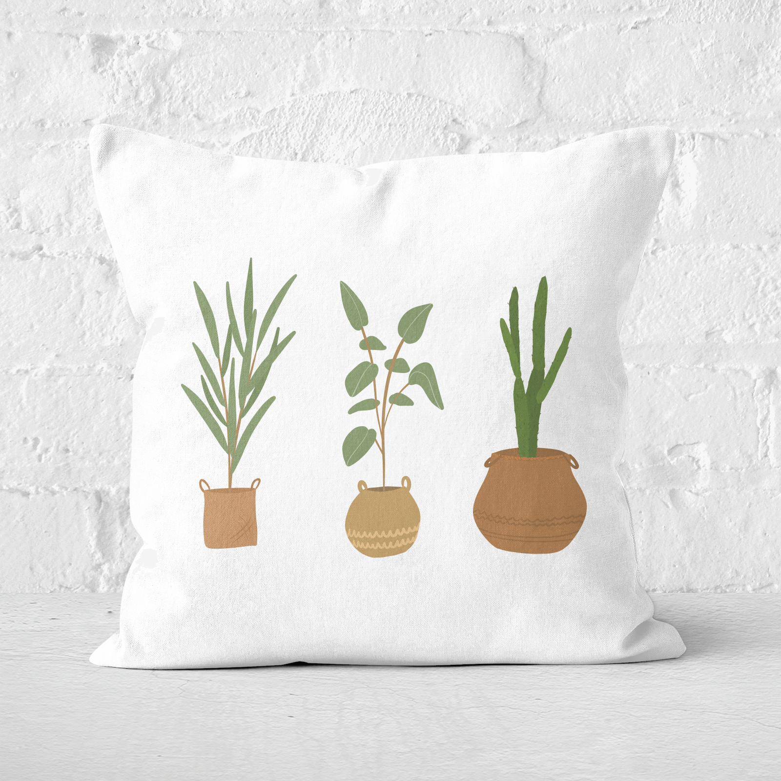 Plants Square Cushion - 50x50cm - Soft Touch