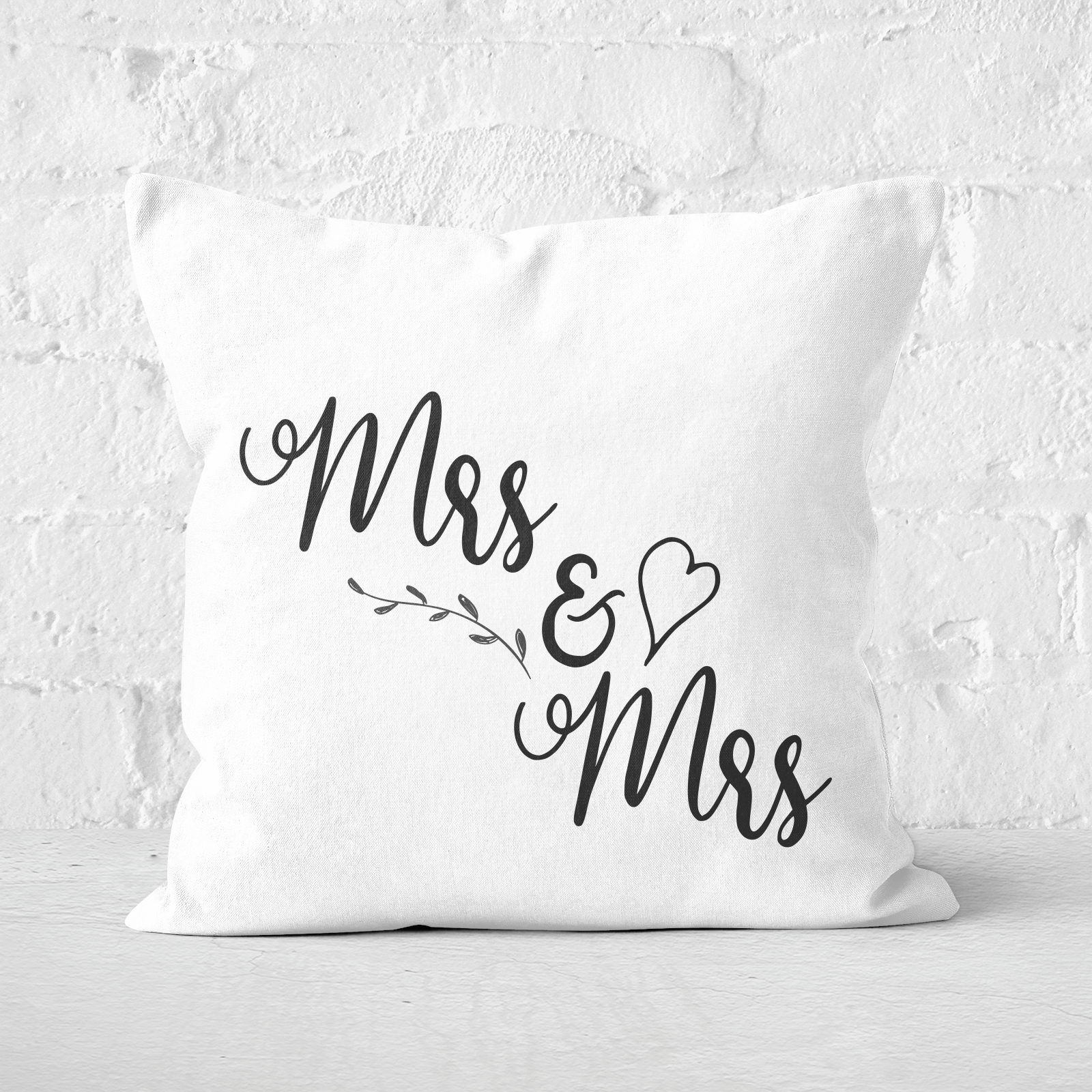 Mrs & Mrs Square Cushion - 60x60cm - Soft Touch