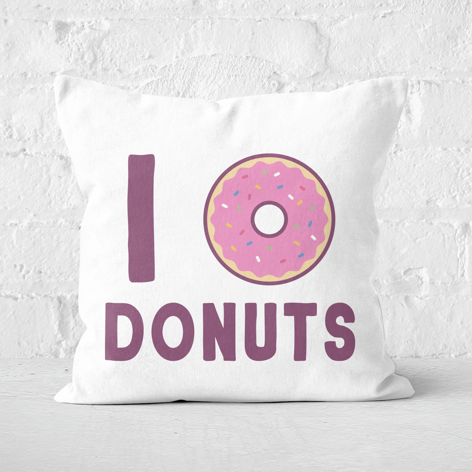 I Heart Donuts Square Cushion - 60x60cm - Soft Touch