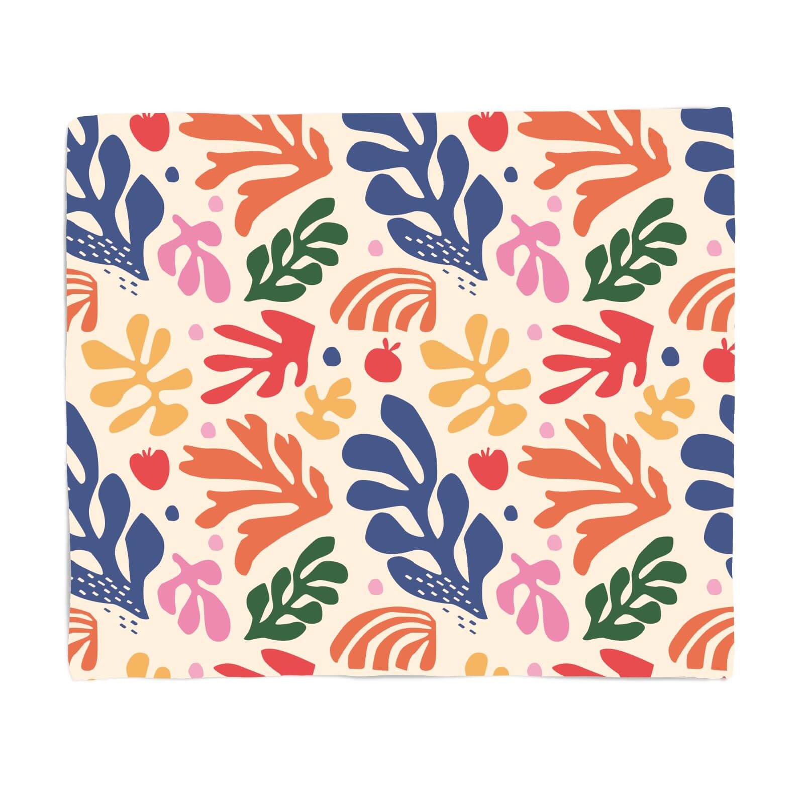 Nude Rainbow Leaves Fleece Blanket