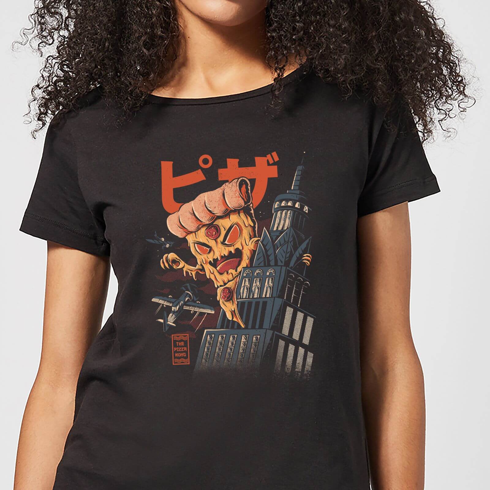 Ilustrata Pizza Kong Women's T-Shirt - Black - S - Black