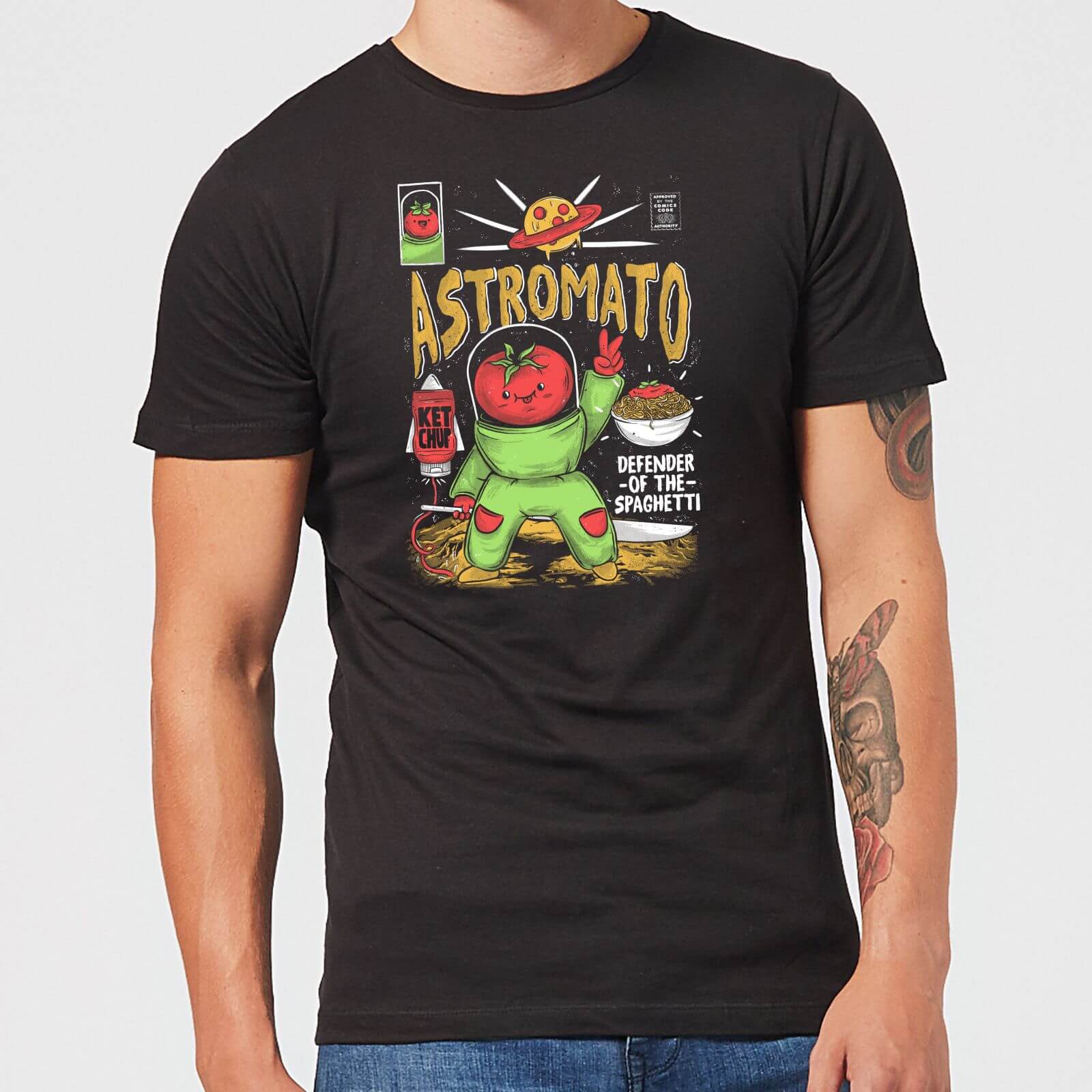 Ilustrata Astromato Men's T-Shirt - Black - XS - Black