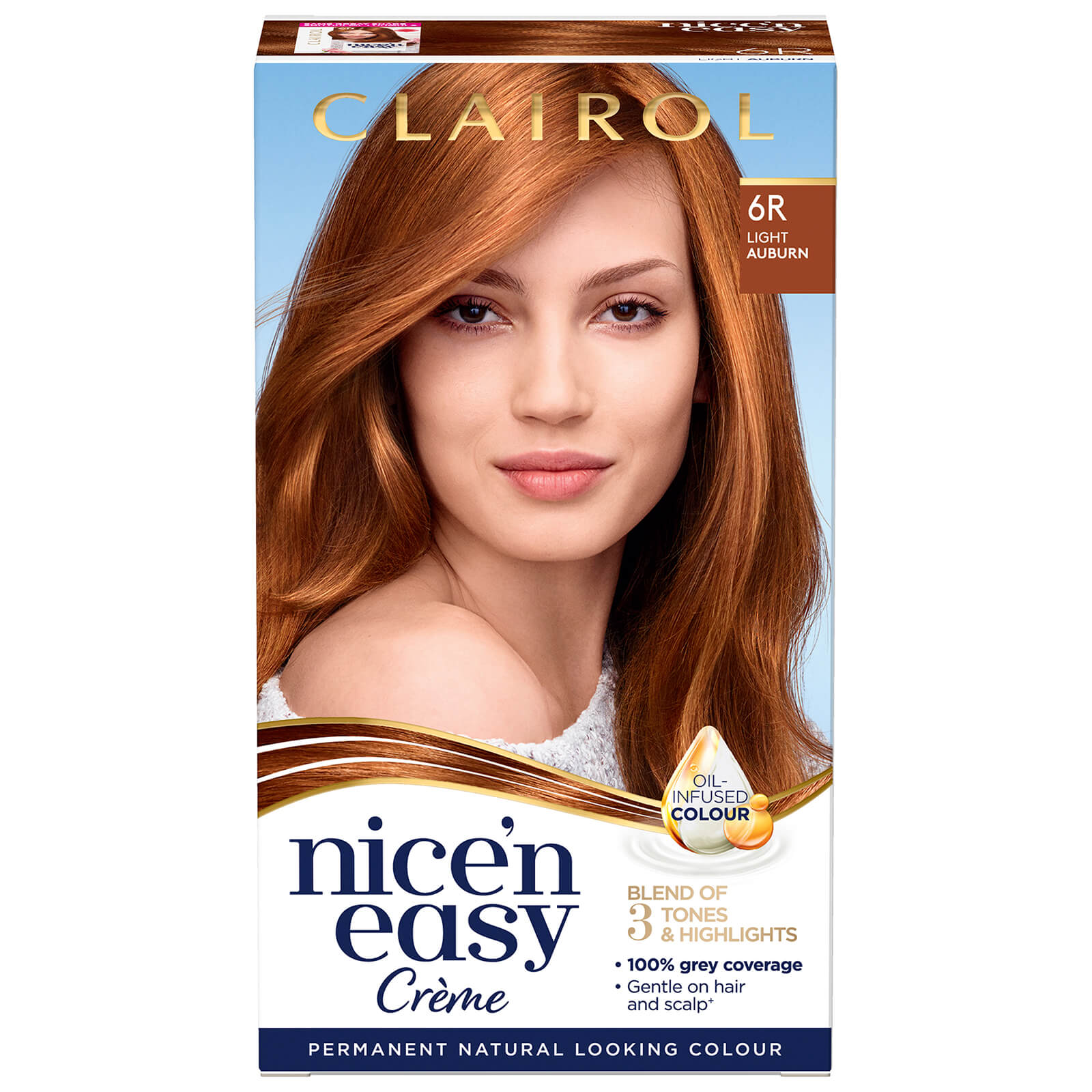 Clairol Nice' n Easy Crème Natural Looking Oil Infused Permanent Hair Dye 177ml (Various Shades) - 6R Light Auburn