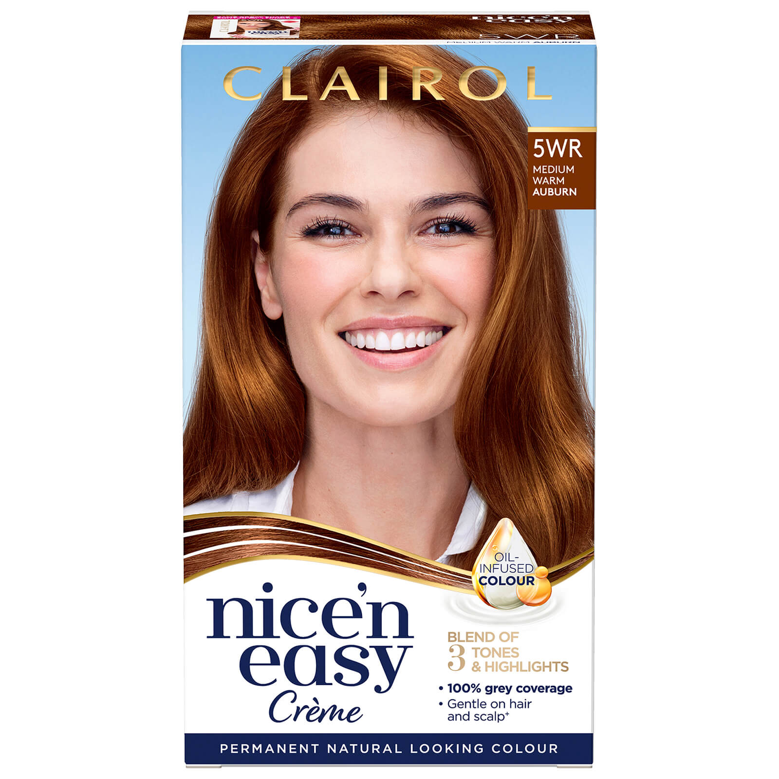 Clairol Nice' n Easy Crème Natural Looking Oil Infused Permanent Hair Dye 177ml (Various Shades) - 5WR Medium Warm Auburn