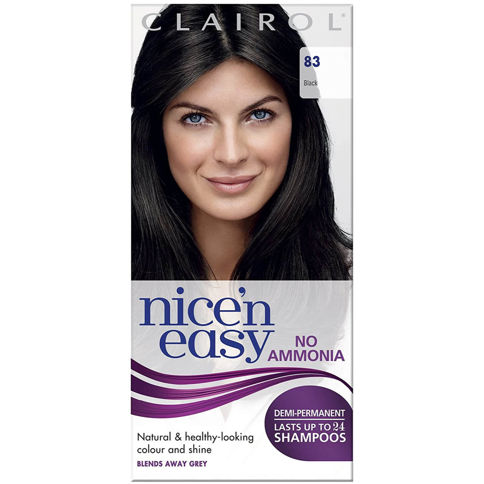 

Clairol Nice'n Easy Semi-Permanent Hair Dye with No Ammonia (Various Shades) - 83 Black