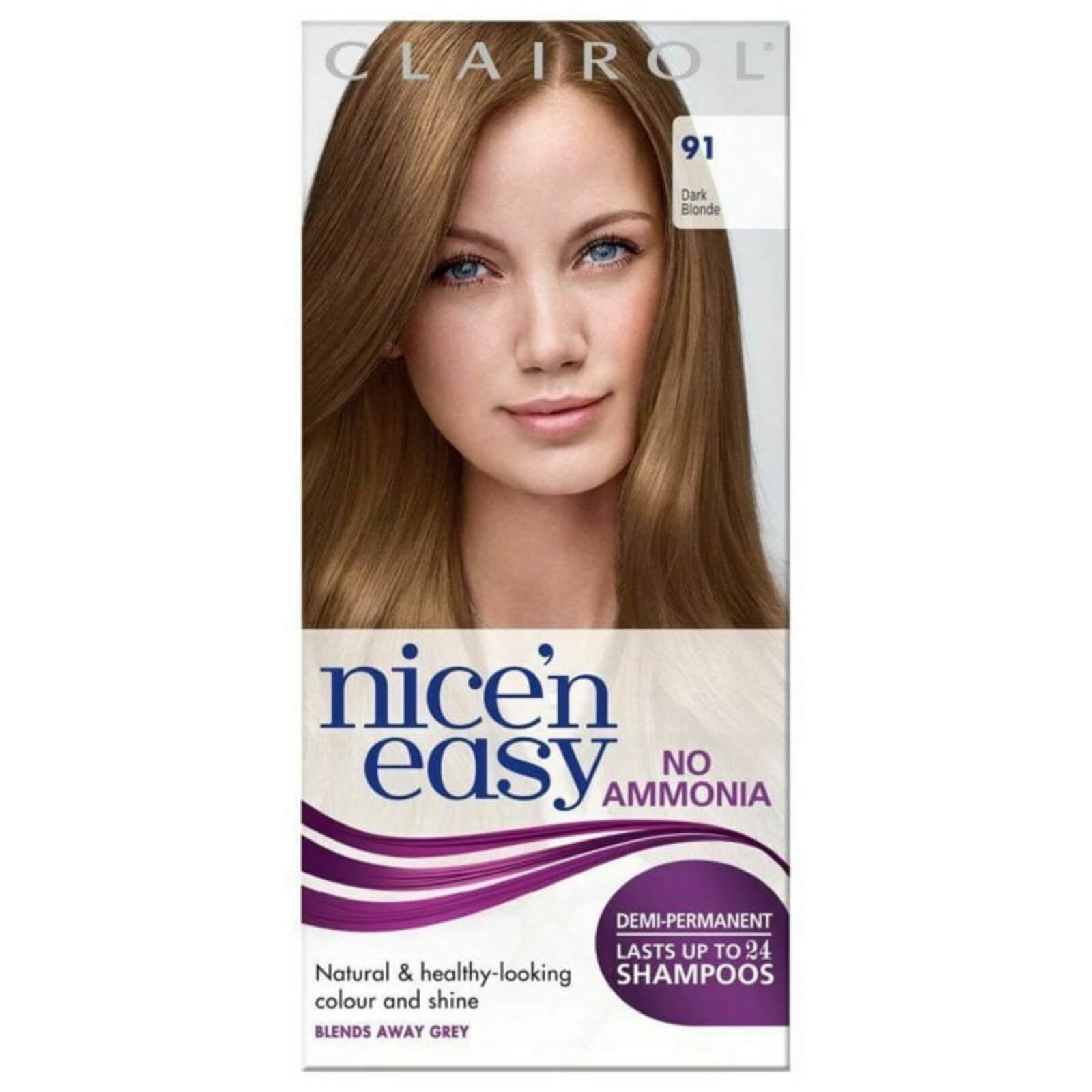 Clairol Nice'n Easy Semi-Permanent Hair Dye with No Ammonia (Various Shades) - 91 Dark Blonde