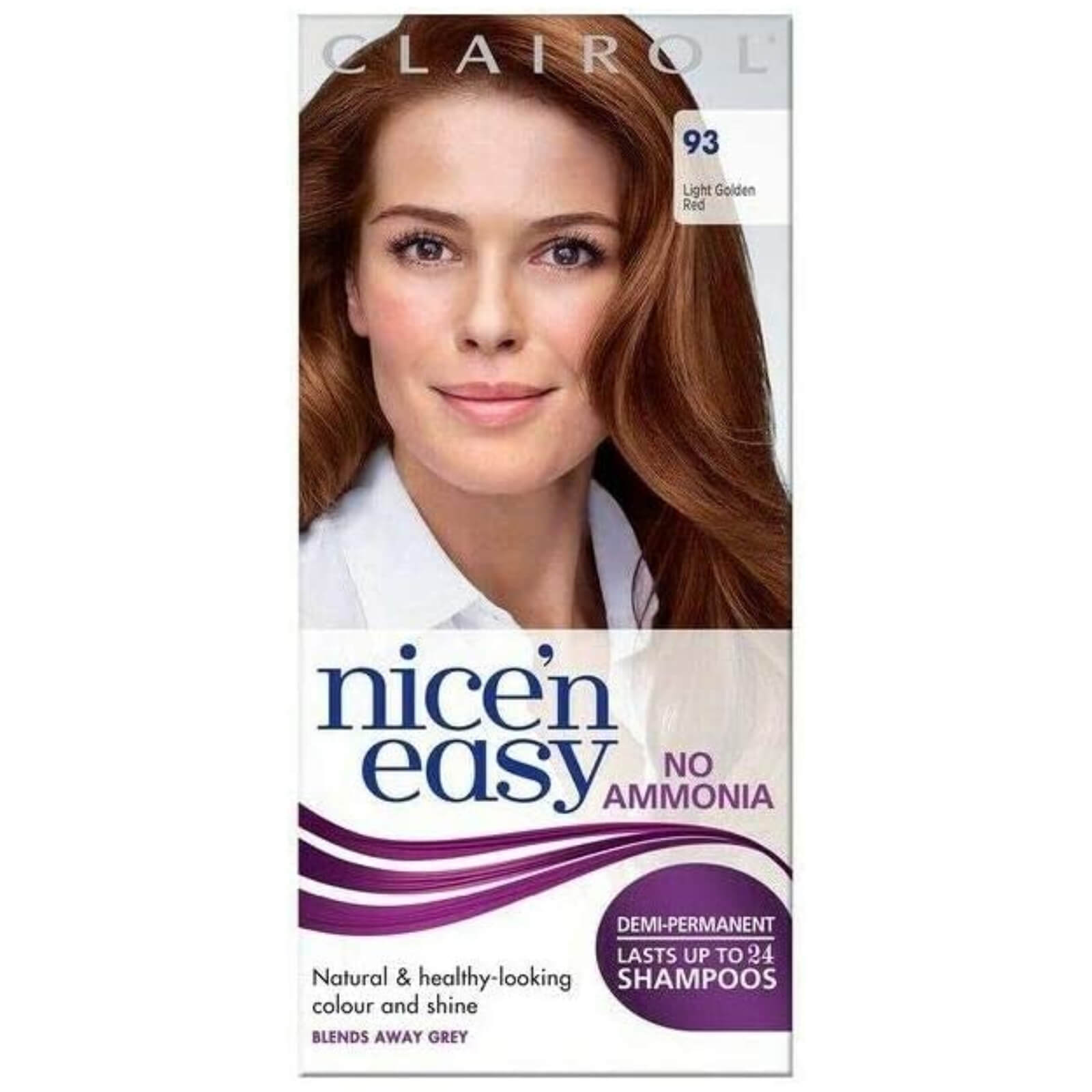 

Clairol Nice'n Easy Semi-Permanent Hair Dye with No Ammonia (Various Shades) - 93 Light Golden Red