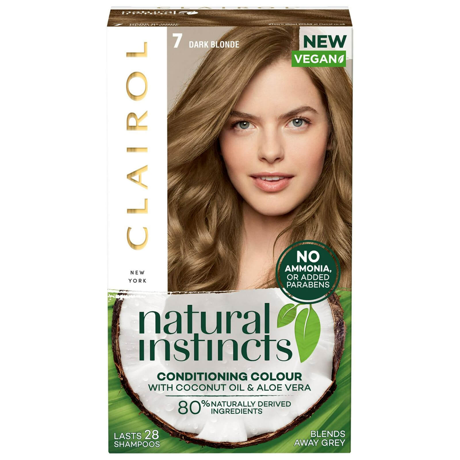 Clairol Natural Instincts Semi-Permanent No Ammonia Vegan Hair Dye 177ml (Various Shades) - 7 Dark Blonde