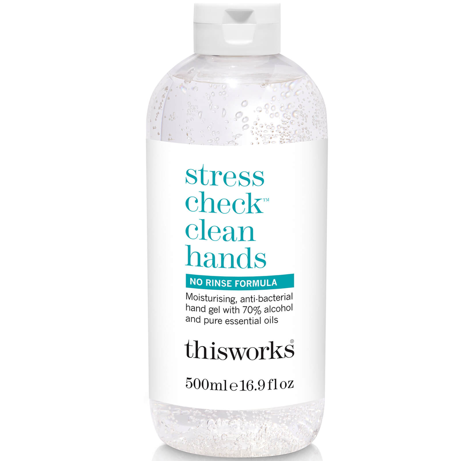 

this works Stress Check Clean Hands Gel 500ml