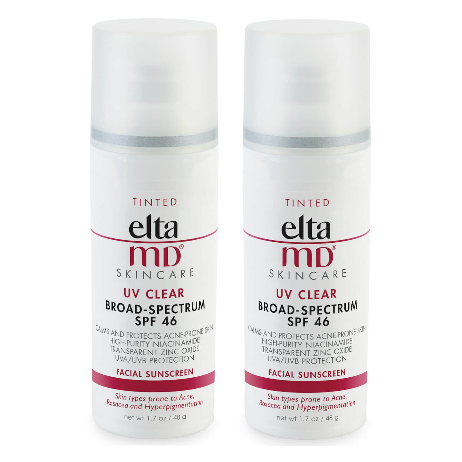 EltaMD UV Clear Tinted SPF46 Broad-Spectrum Duo (Worth $76)
