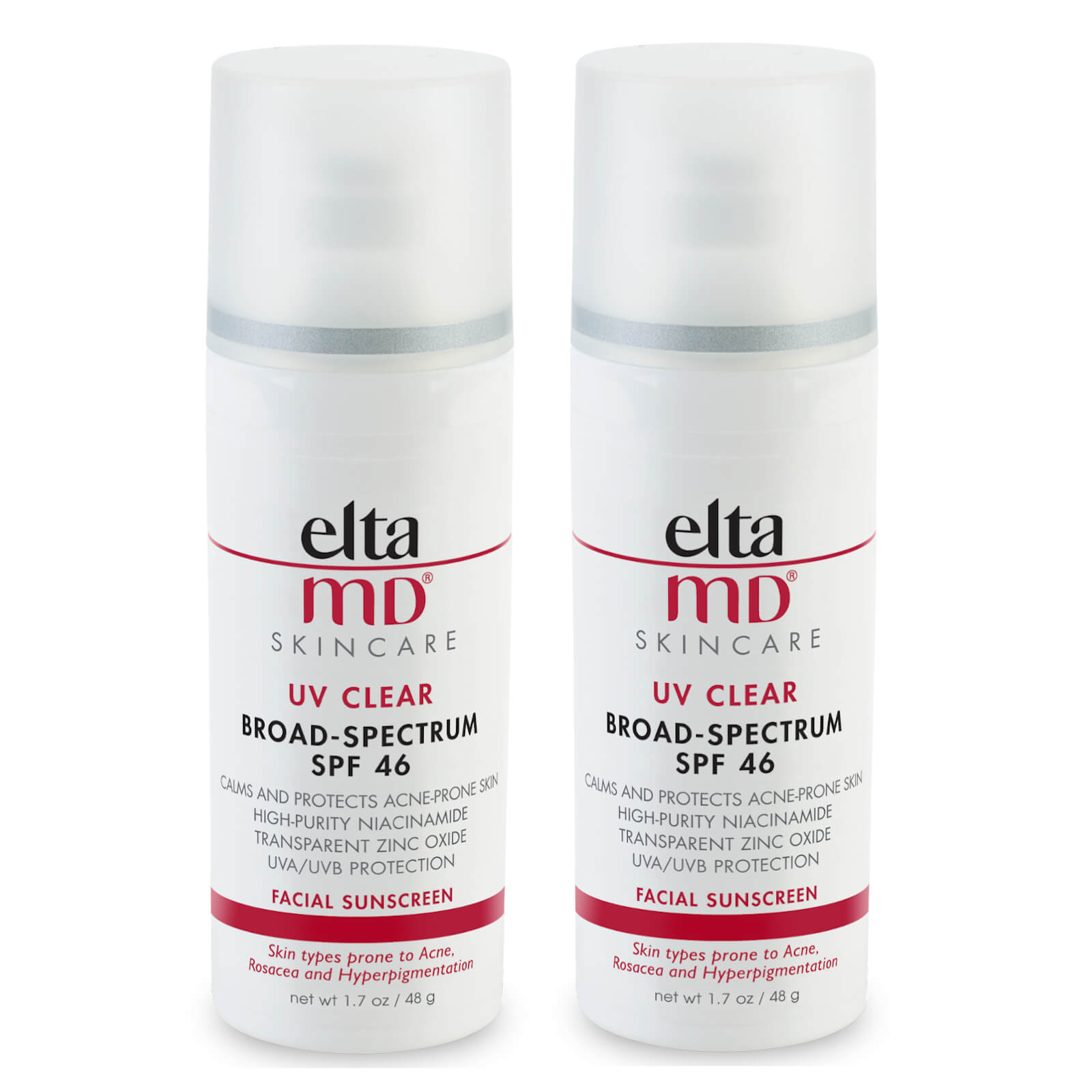 EltaMD UV Clear SPF46 Broad-Spectrum Duo (Worth $72)