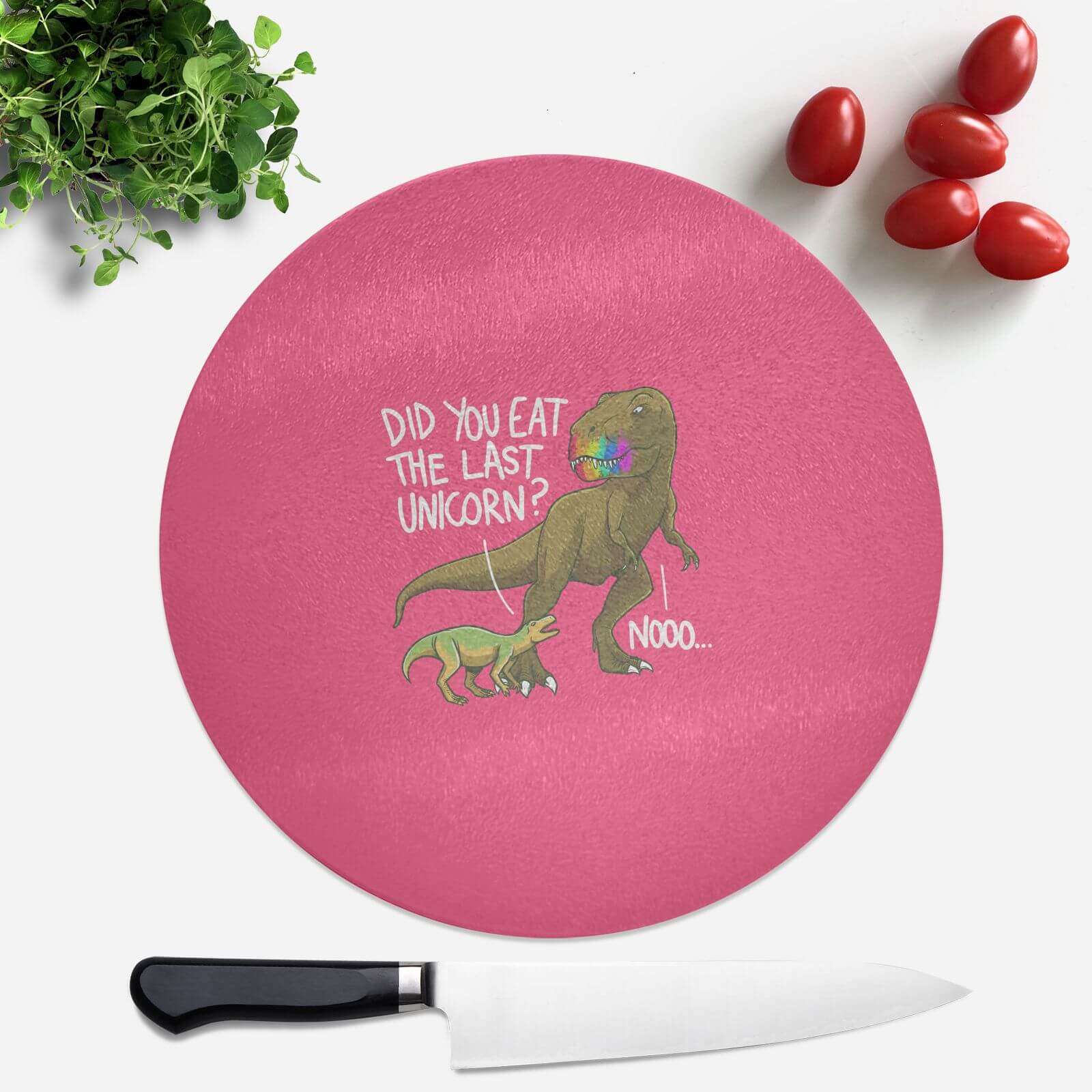 Dinosaur Unicorn Round Chopping Board