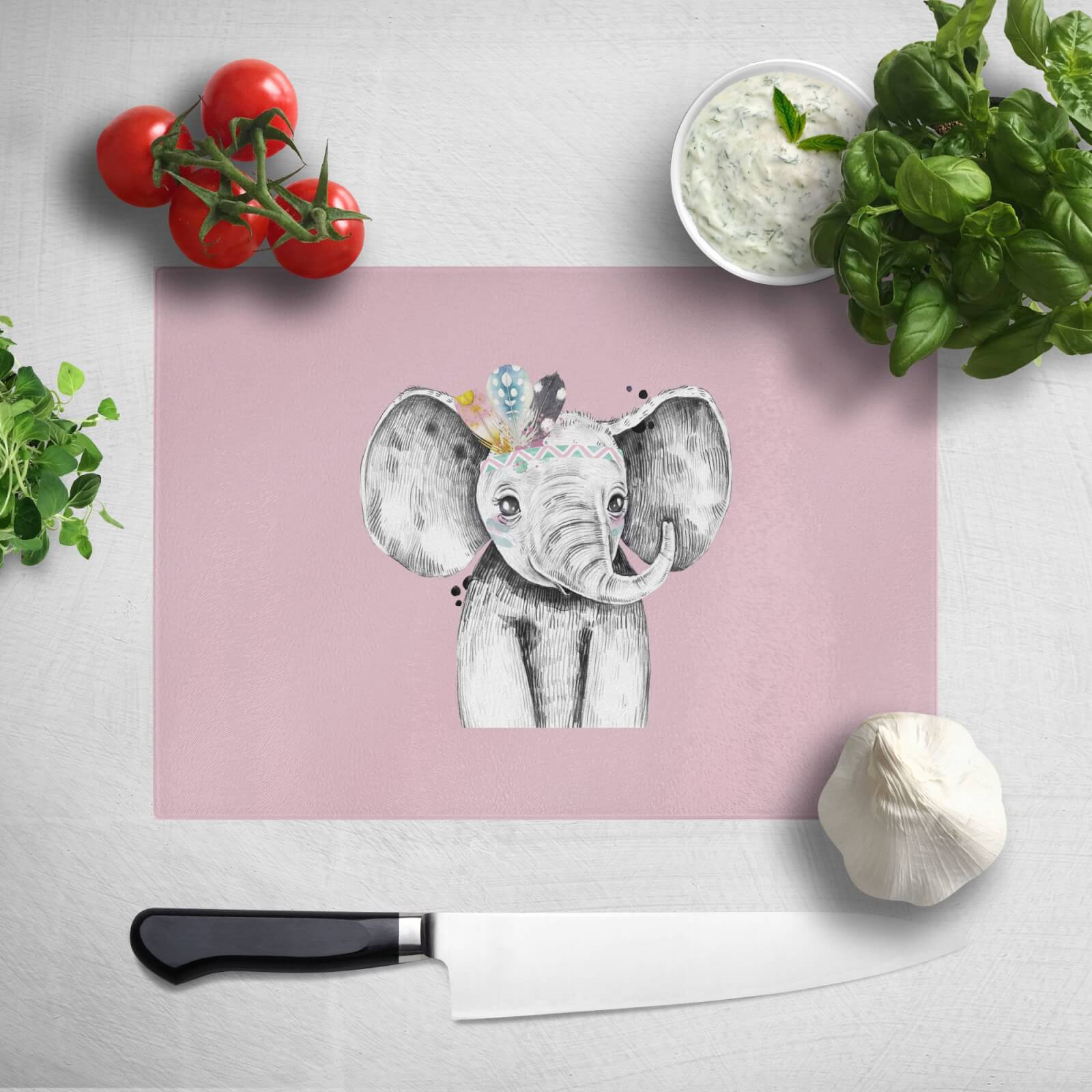 Pressed Flowers Indie Elephant Chopping Board