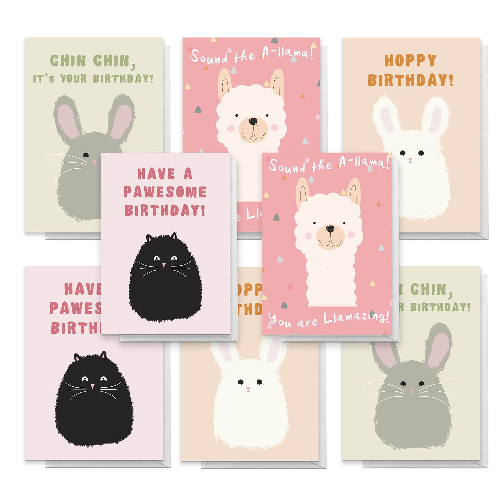 Cuddly Animals Pack Of Greetings Cards