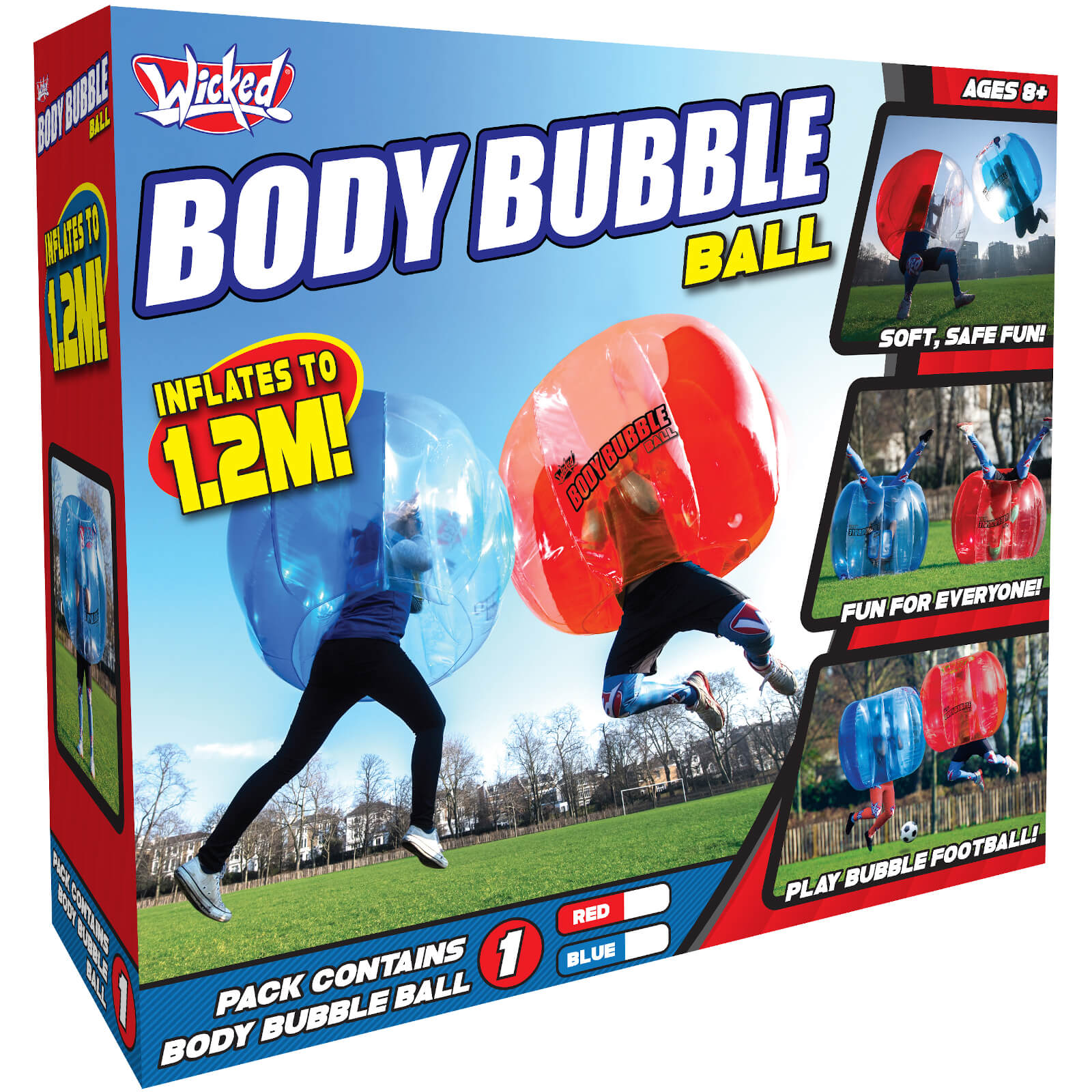 Wicked Vision Body Bubble Ball - Large Inflatable Outdoor Game - Red