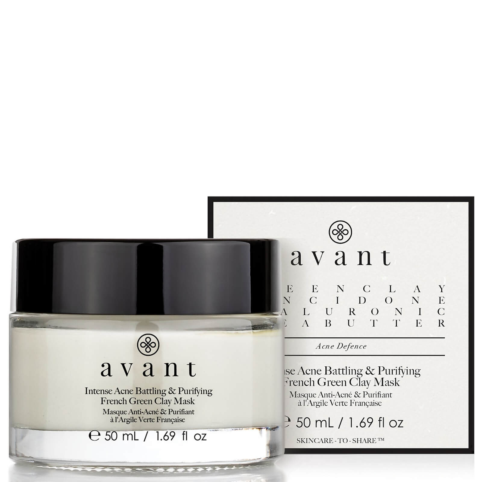 Image of Avant Skincare Intense Acne Battling and Purifying French Green Clay Mask 50ml
