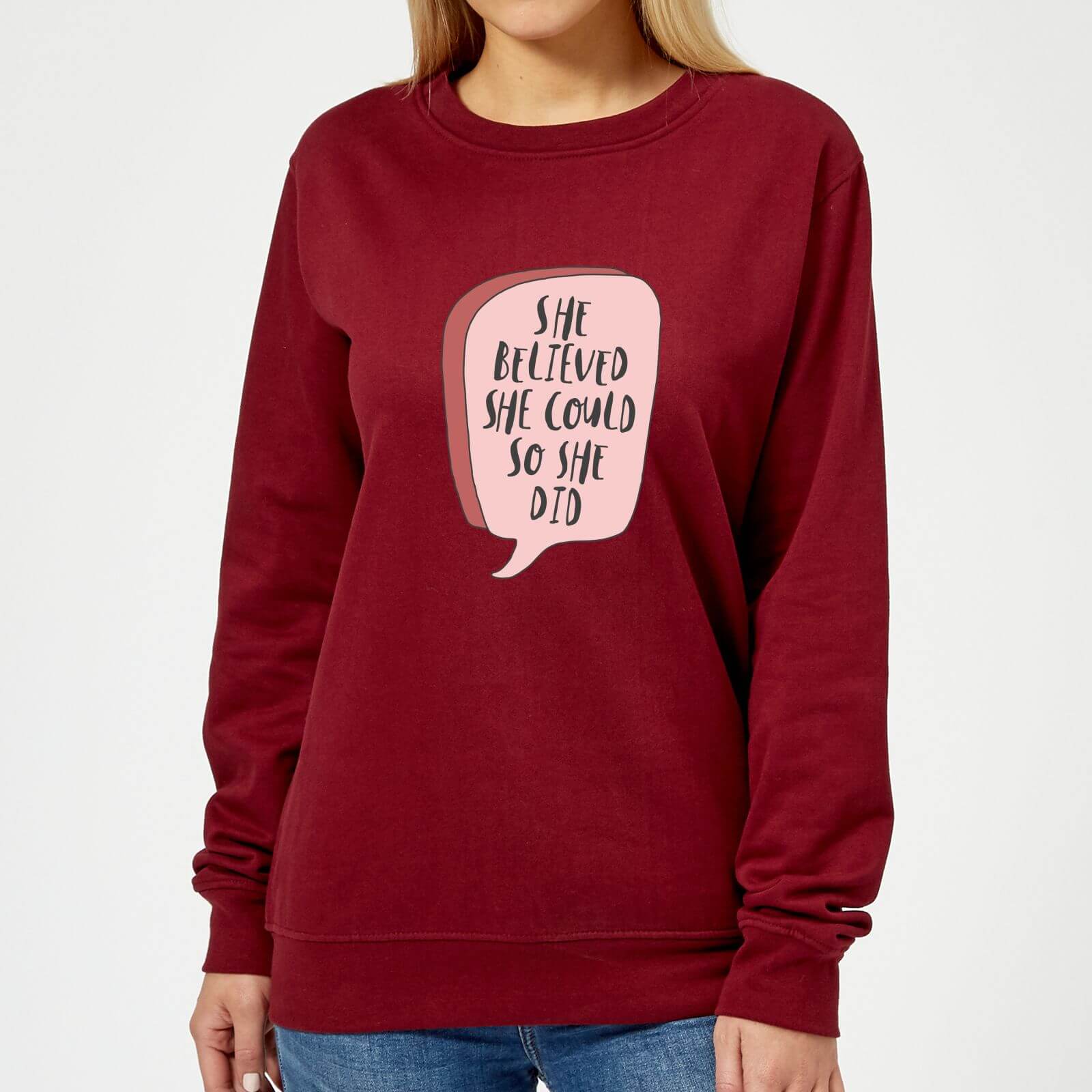 The Motivated Type Speech Bubble Women's Sweatshirt - Burgundy - XS - Burgundy