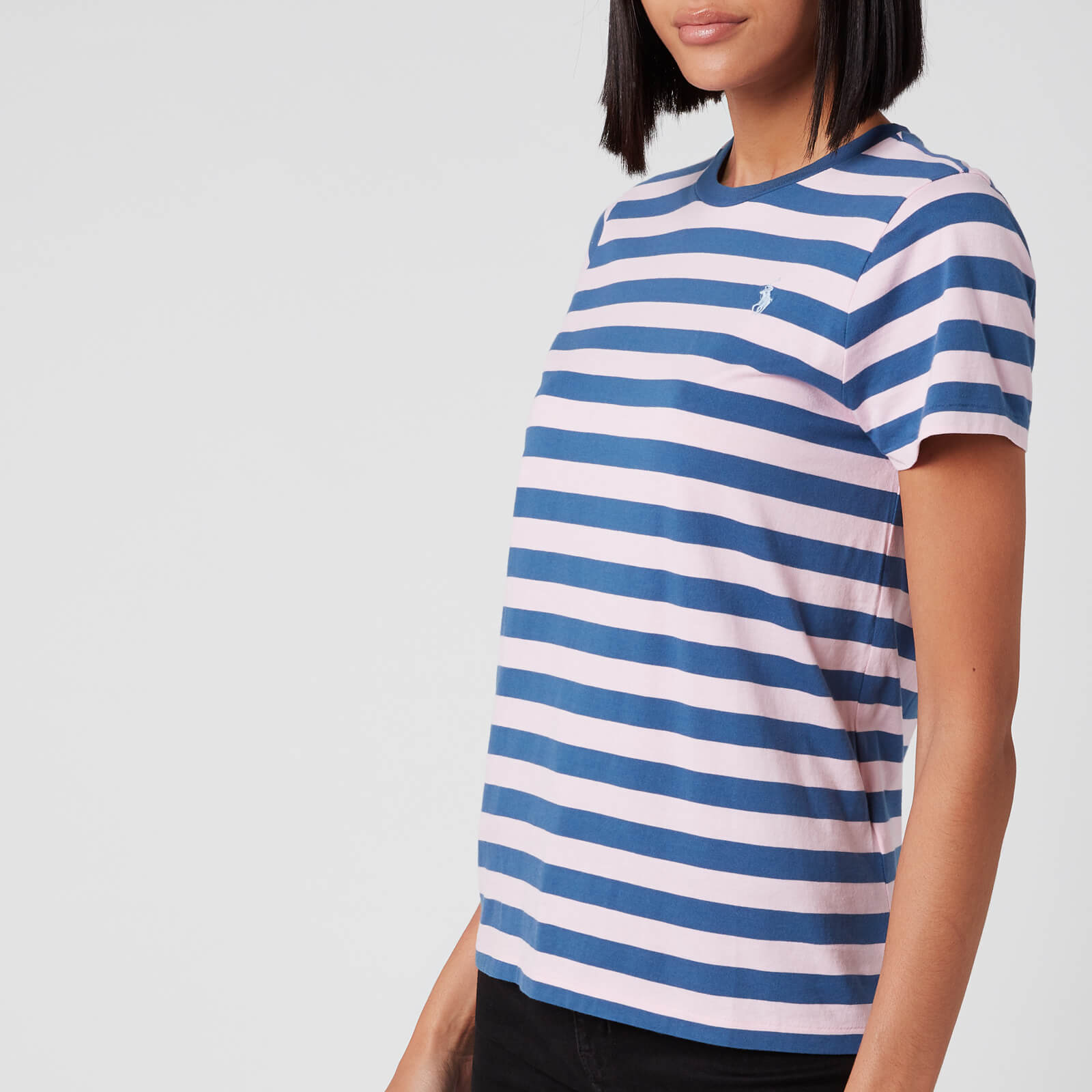 Polo Ralph Lauren Women's Stripe Short Sleeve T-Shirt - Garden Pink/ Earth Blue - L