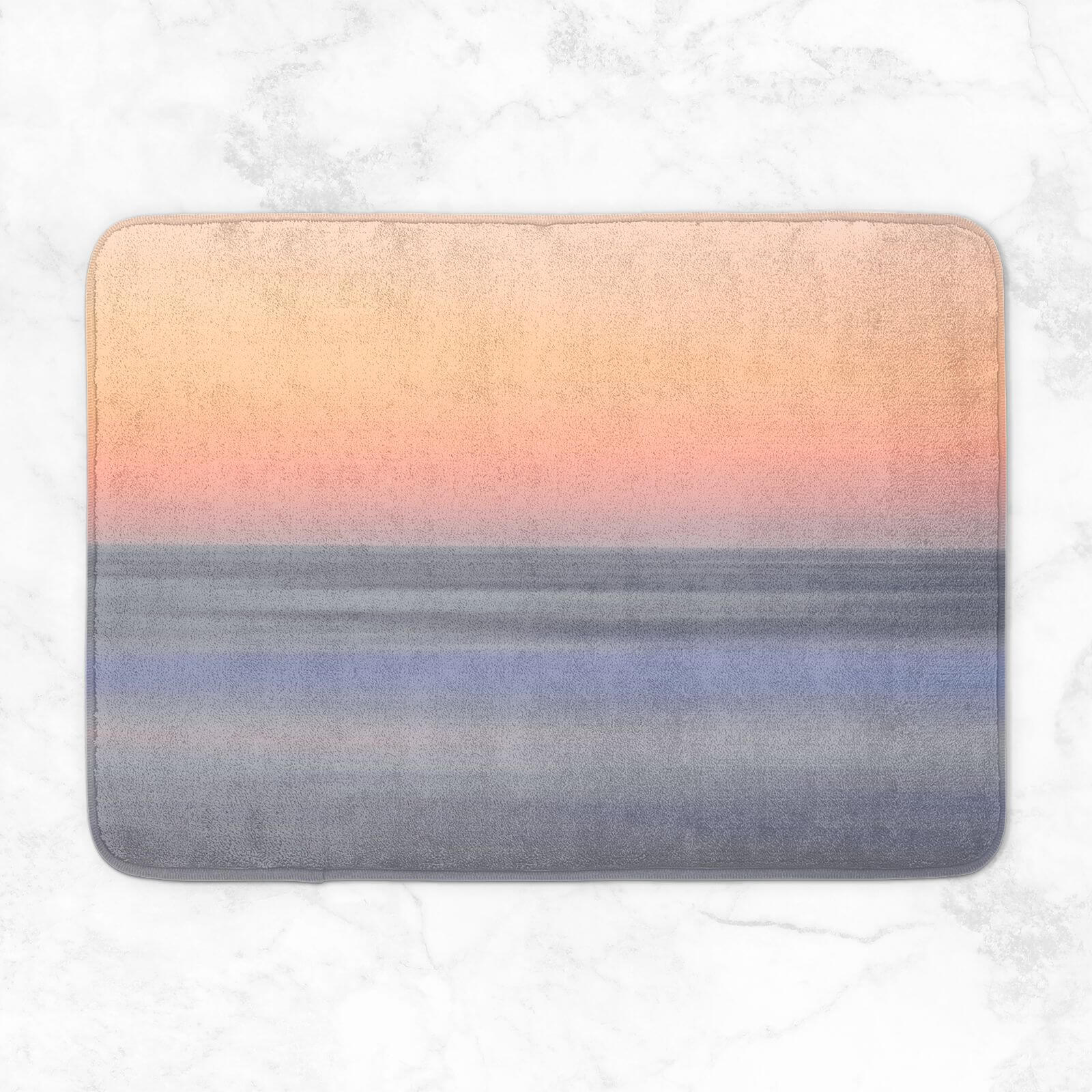 Sunset Orange Blue Bath Mat