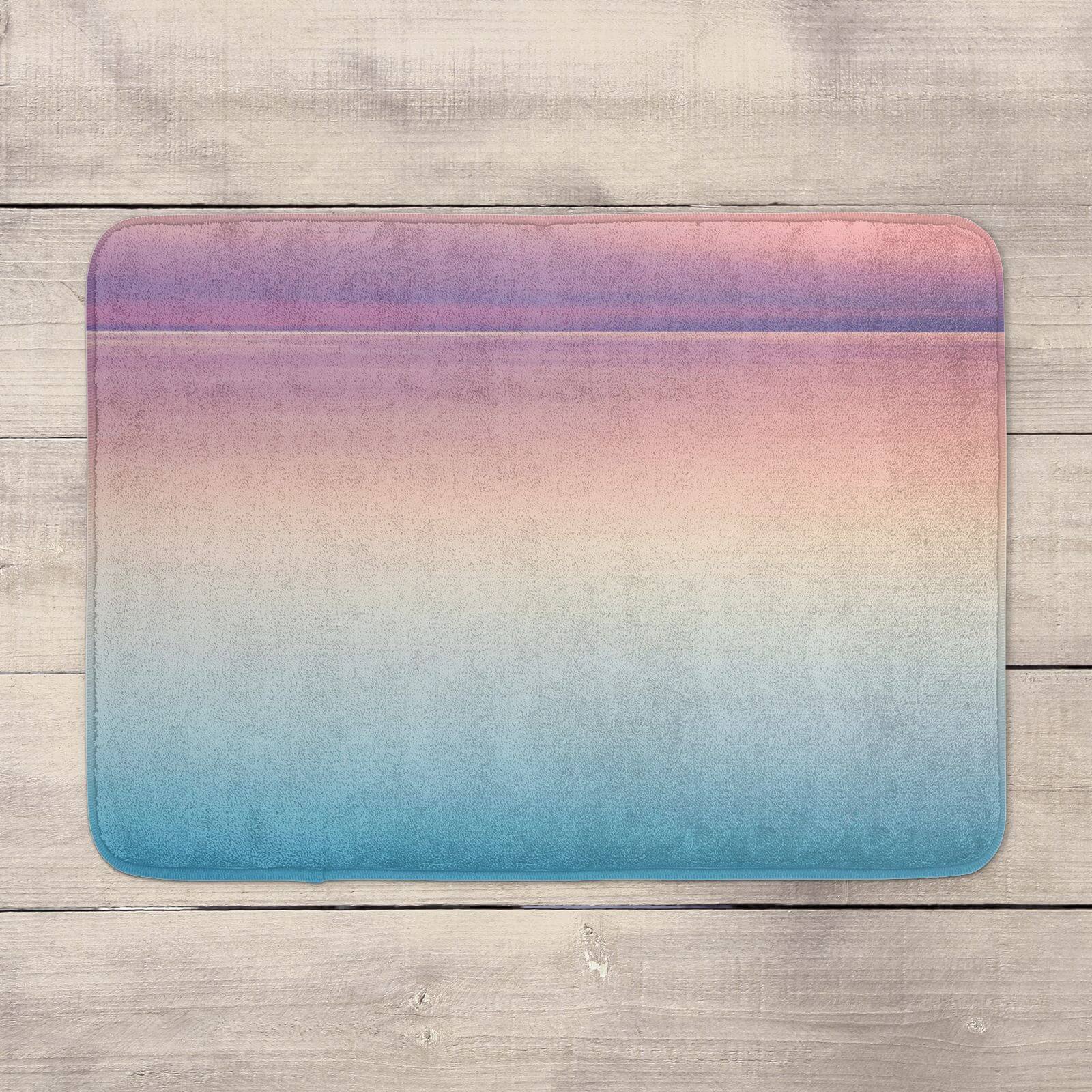 Sunset Blue And Pink Bath Mat