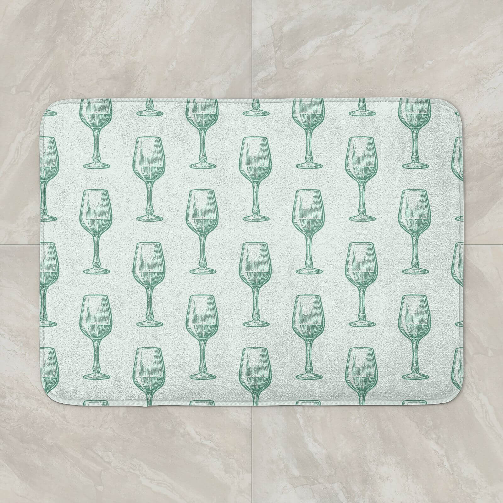 Wine Glass Pattern Bath Mat
