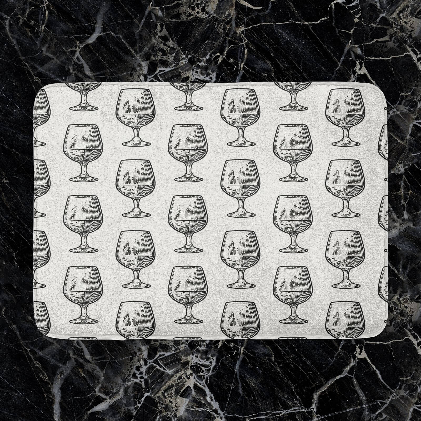 Whisky Glass Pattern Bath Mat