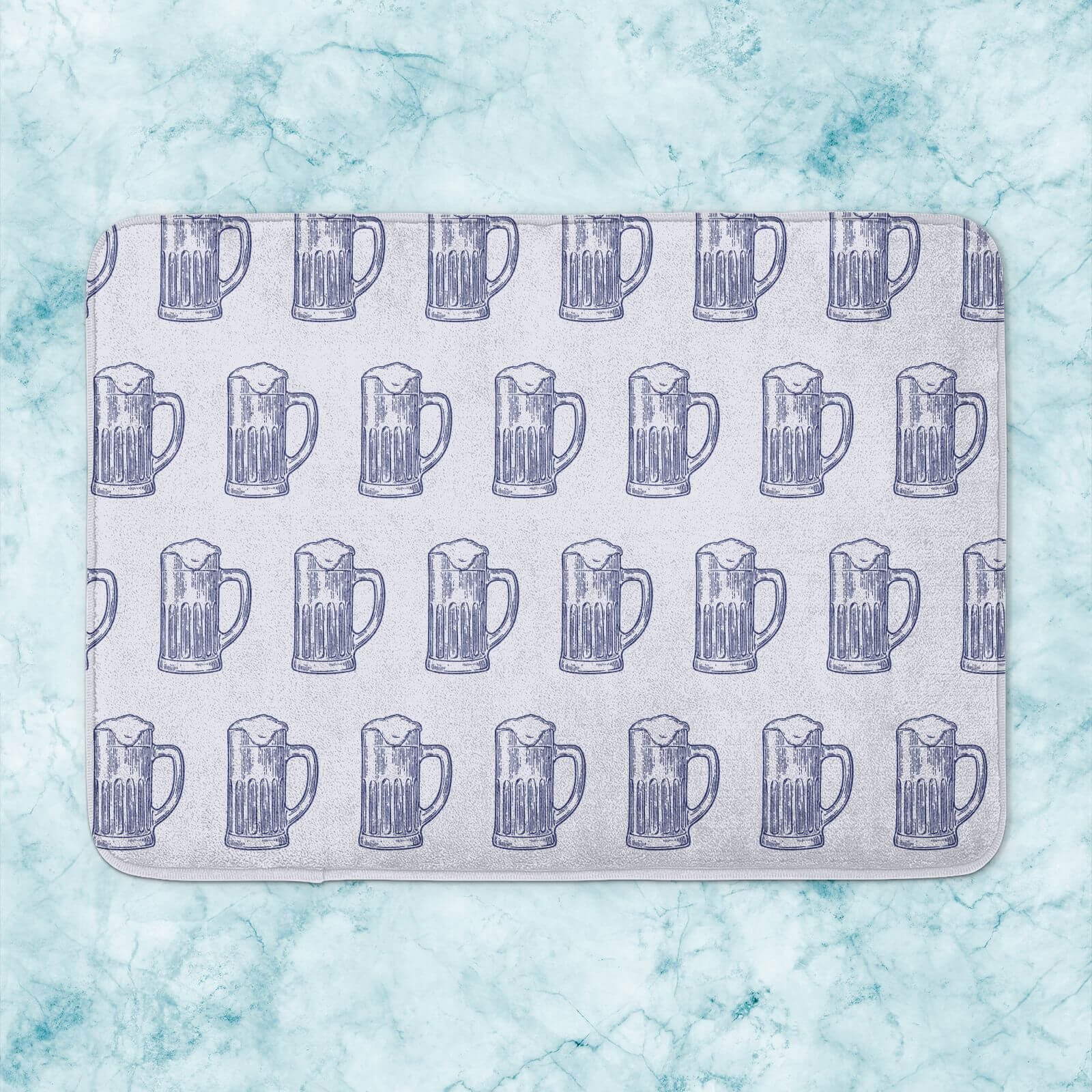 Beer Glass Pattern Bath Mat