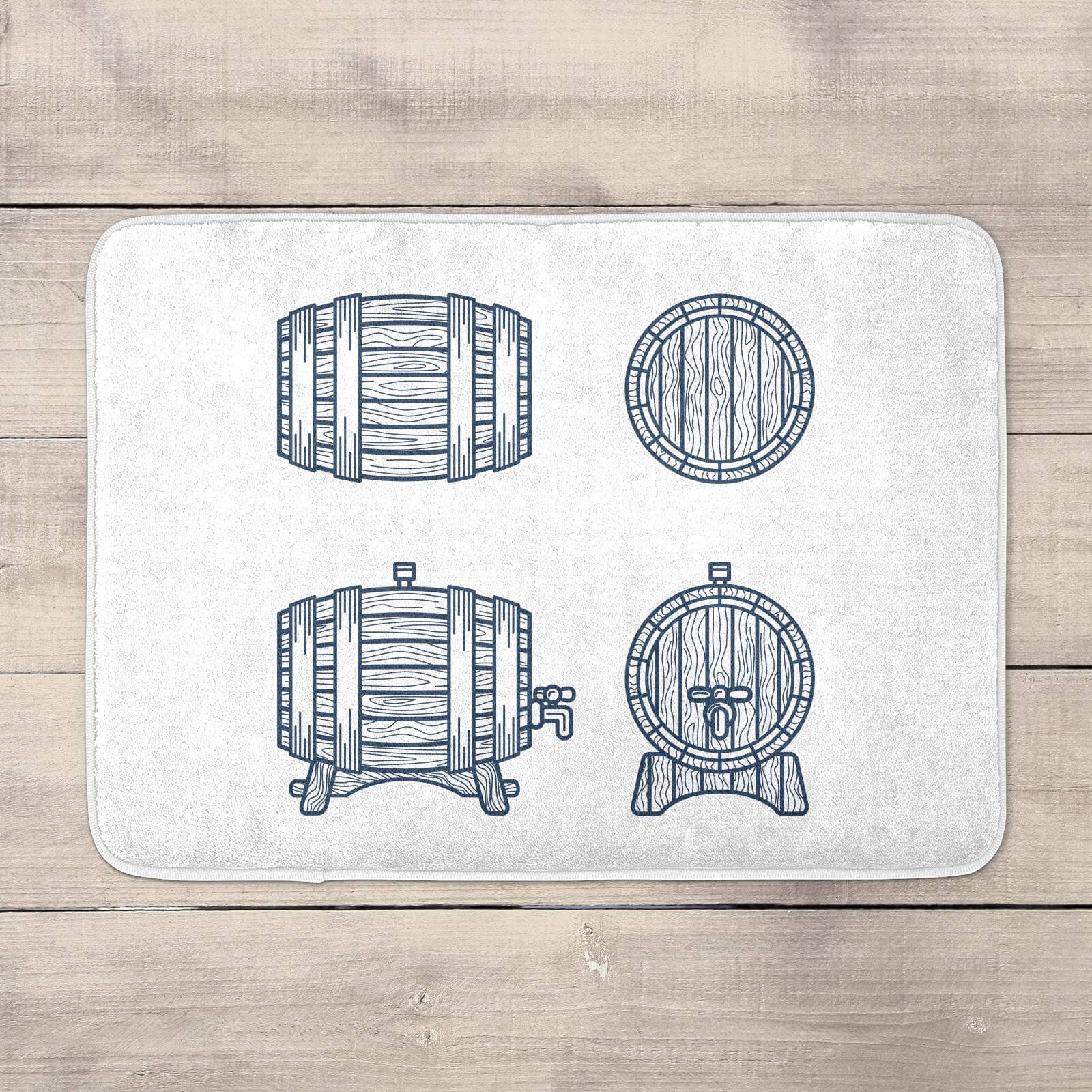 Beer Barrels Bath Mat