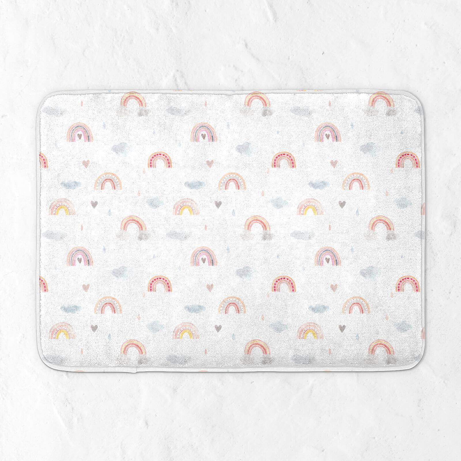 Watercolour Rainbow Pattern Bath Mat