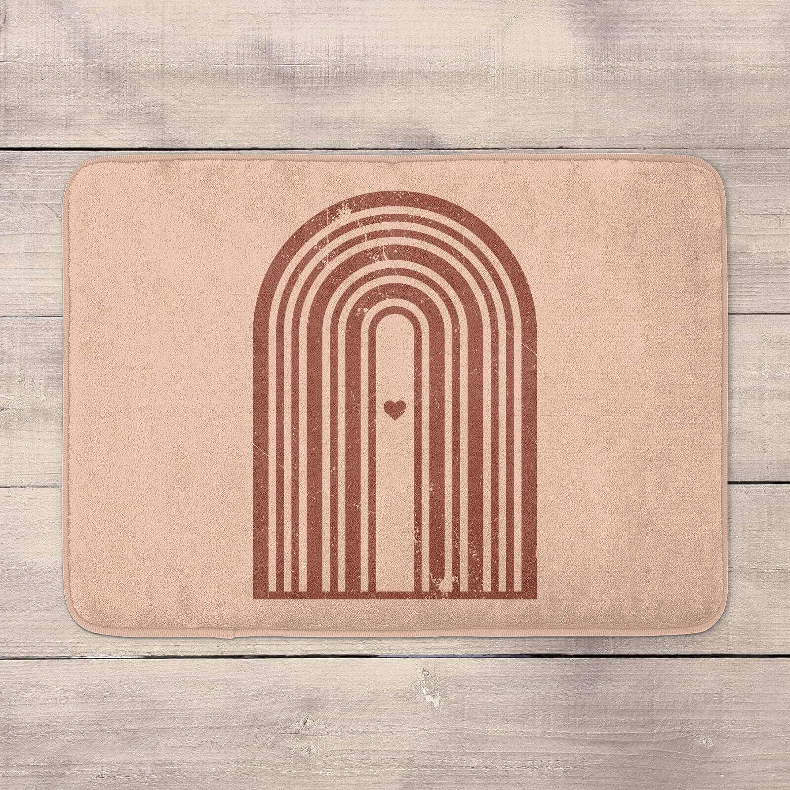 Distressed Rainbow Love Bath Mat