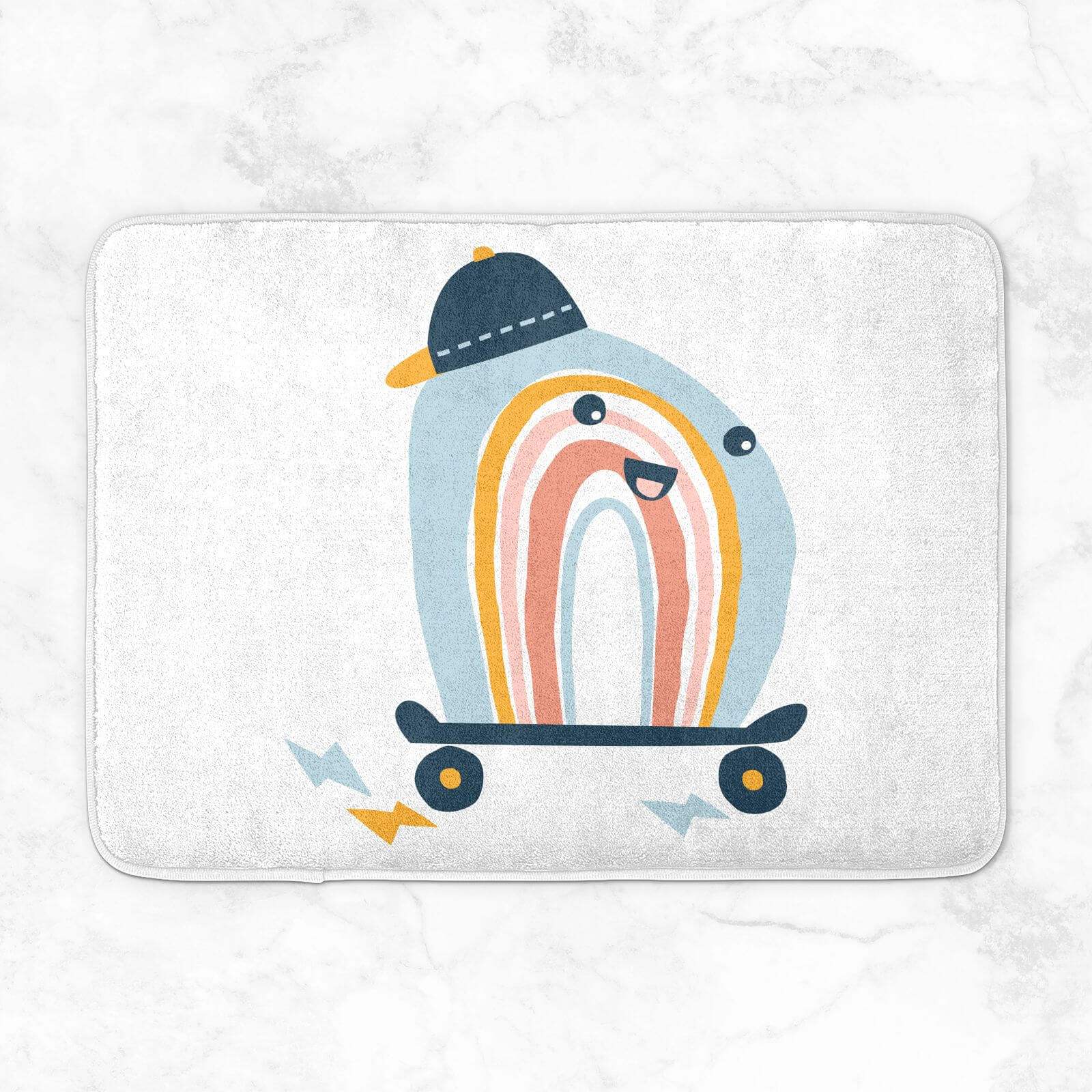 Skating Rainbow Bath Mat