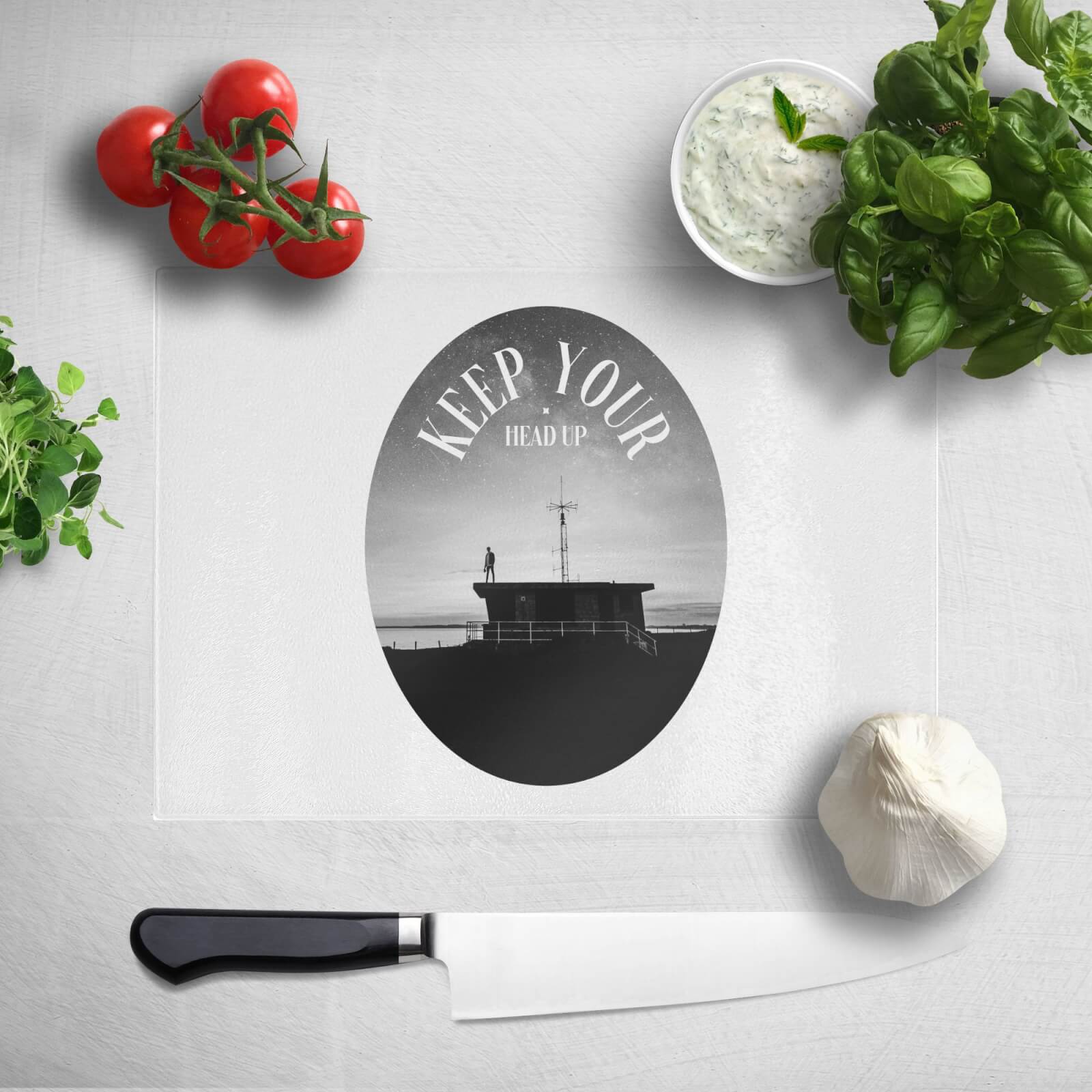 Keep Your Head Up Chopping Board