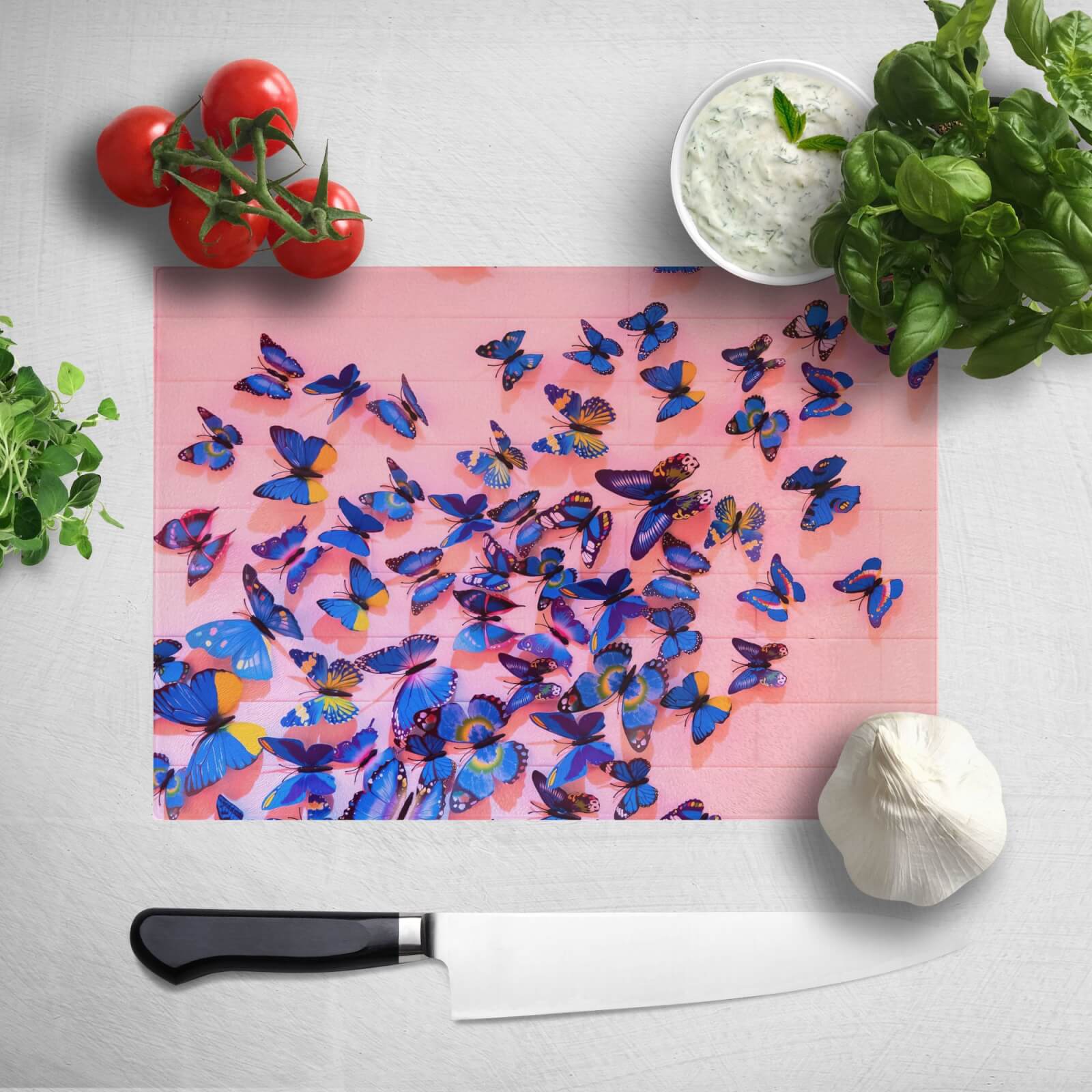 Girly Butterfly Crowd Chopping Board