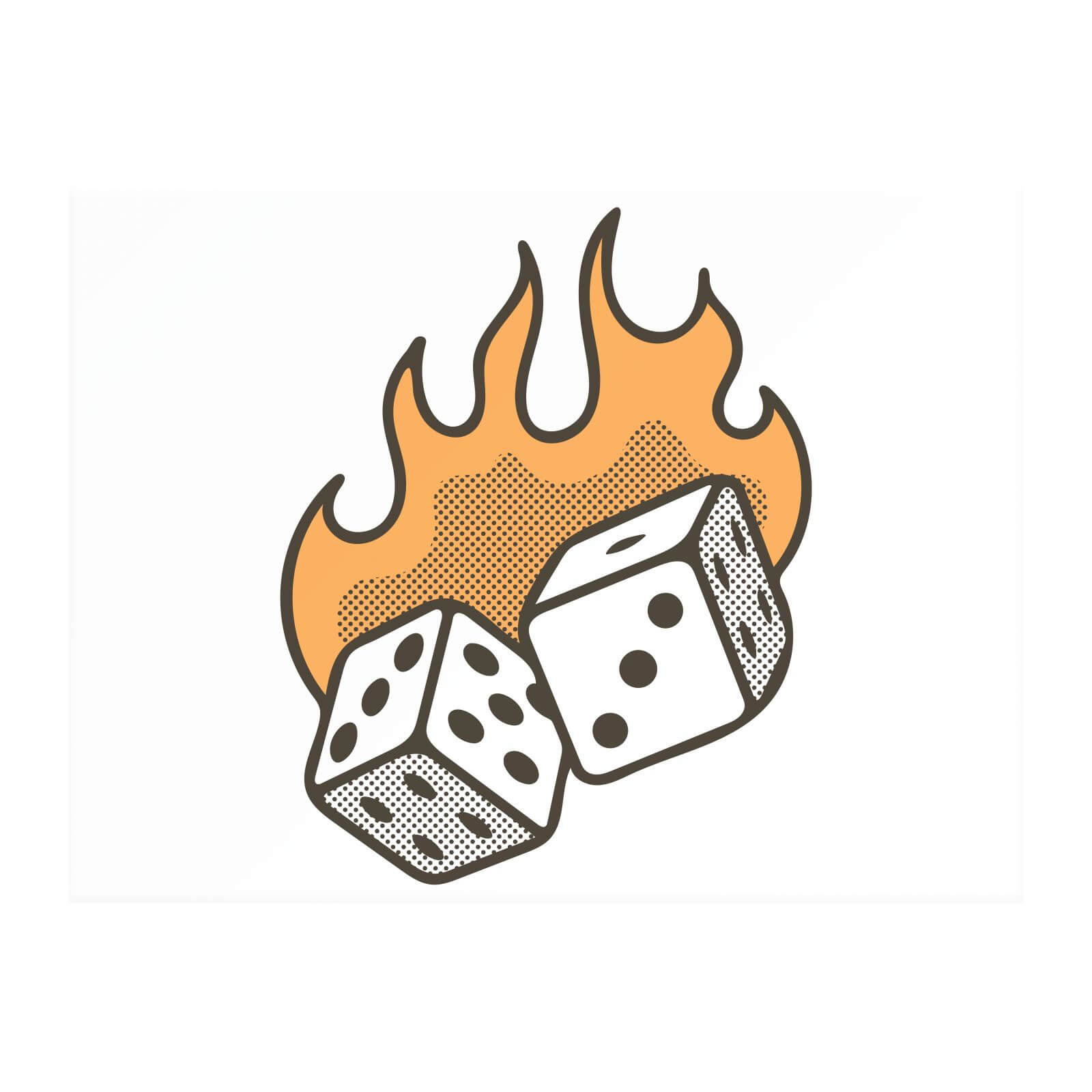 Flaming Dice Chopping Board