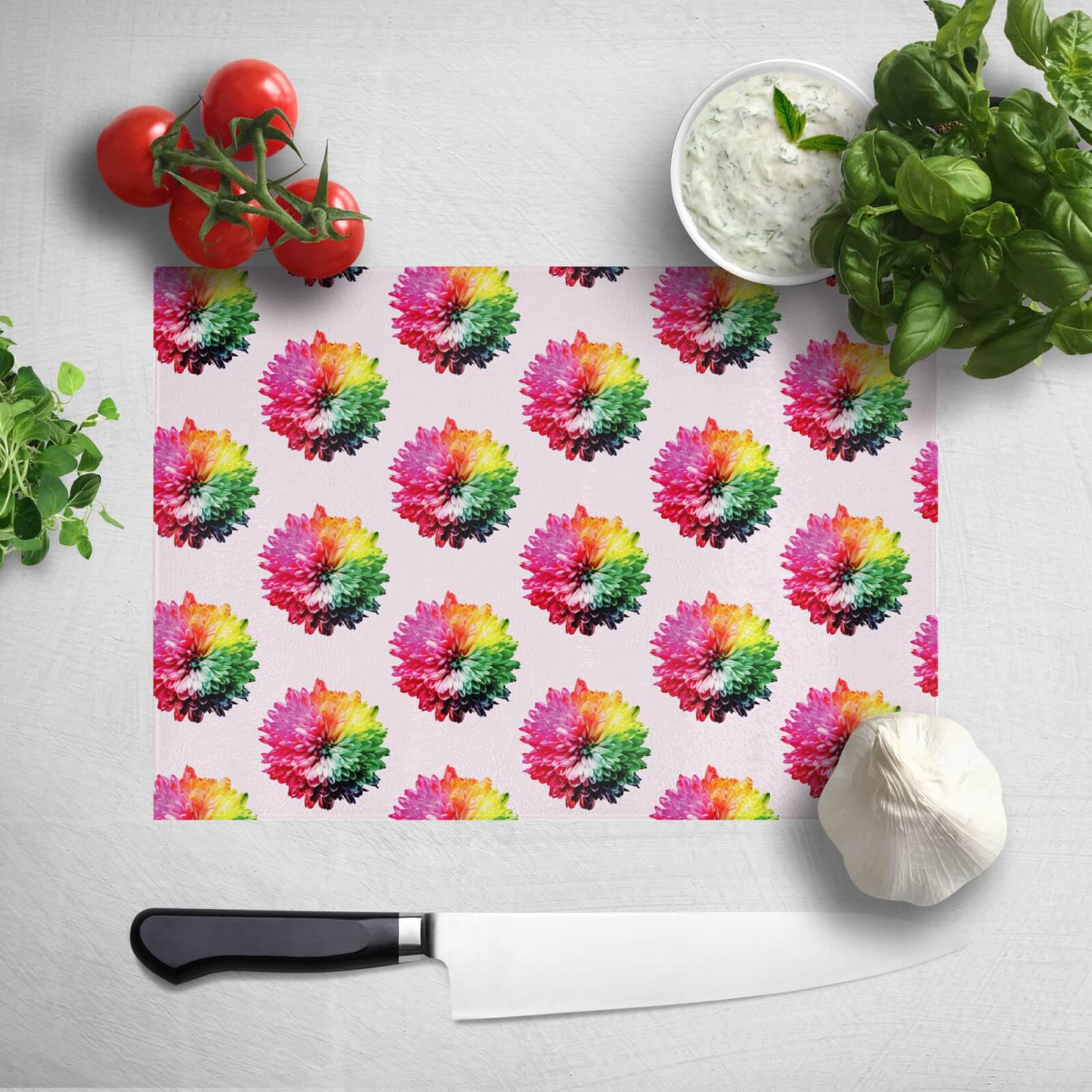 Fluro Flower Pattern Light Chopping Board