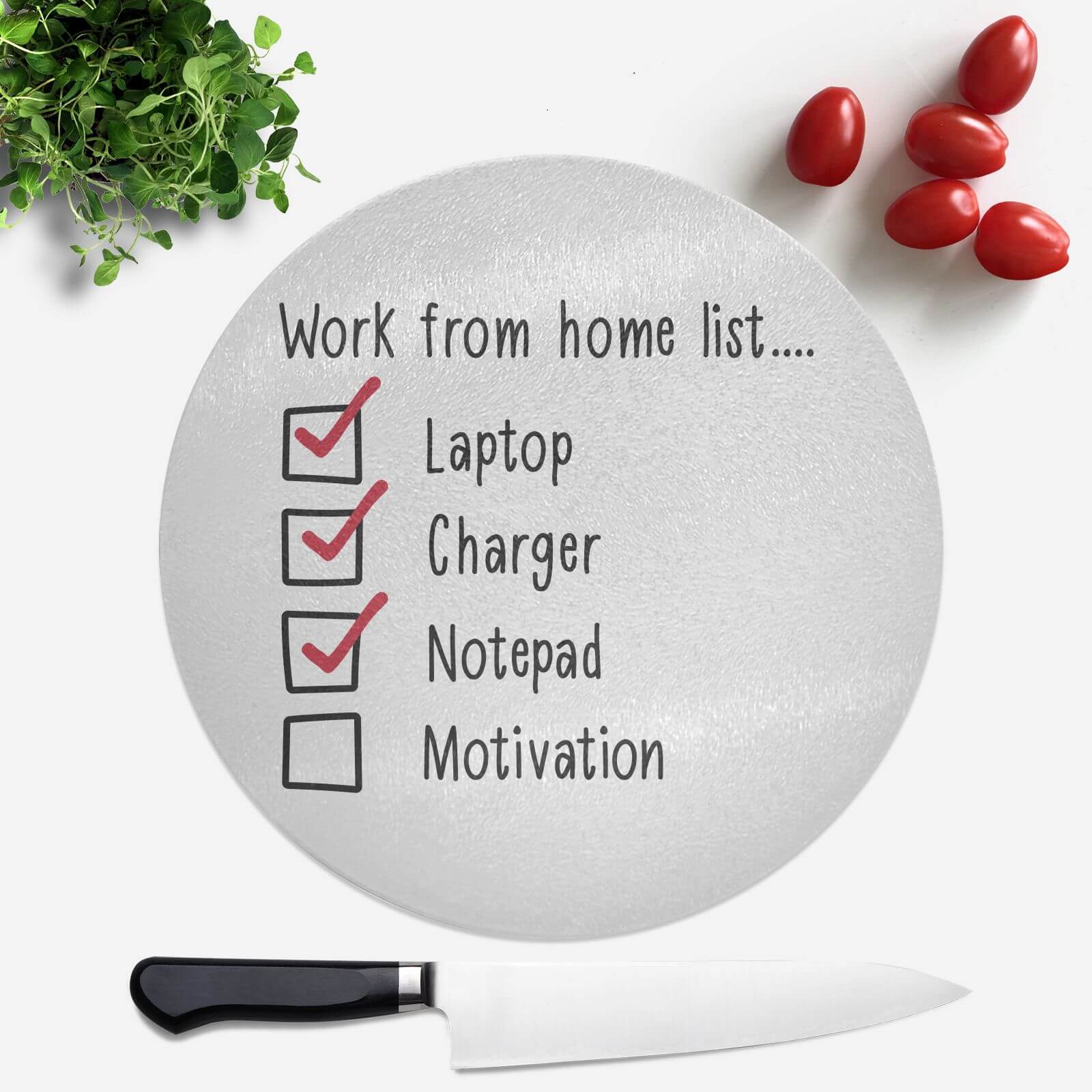 Lacking Motivation Round Chopping Board