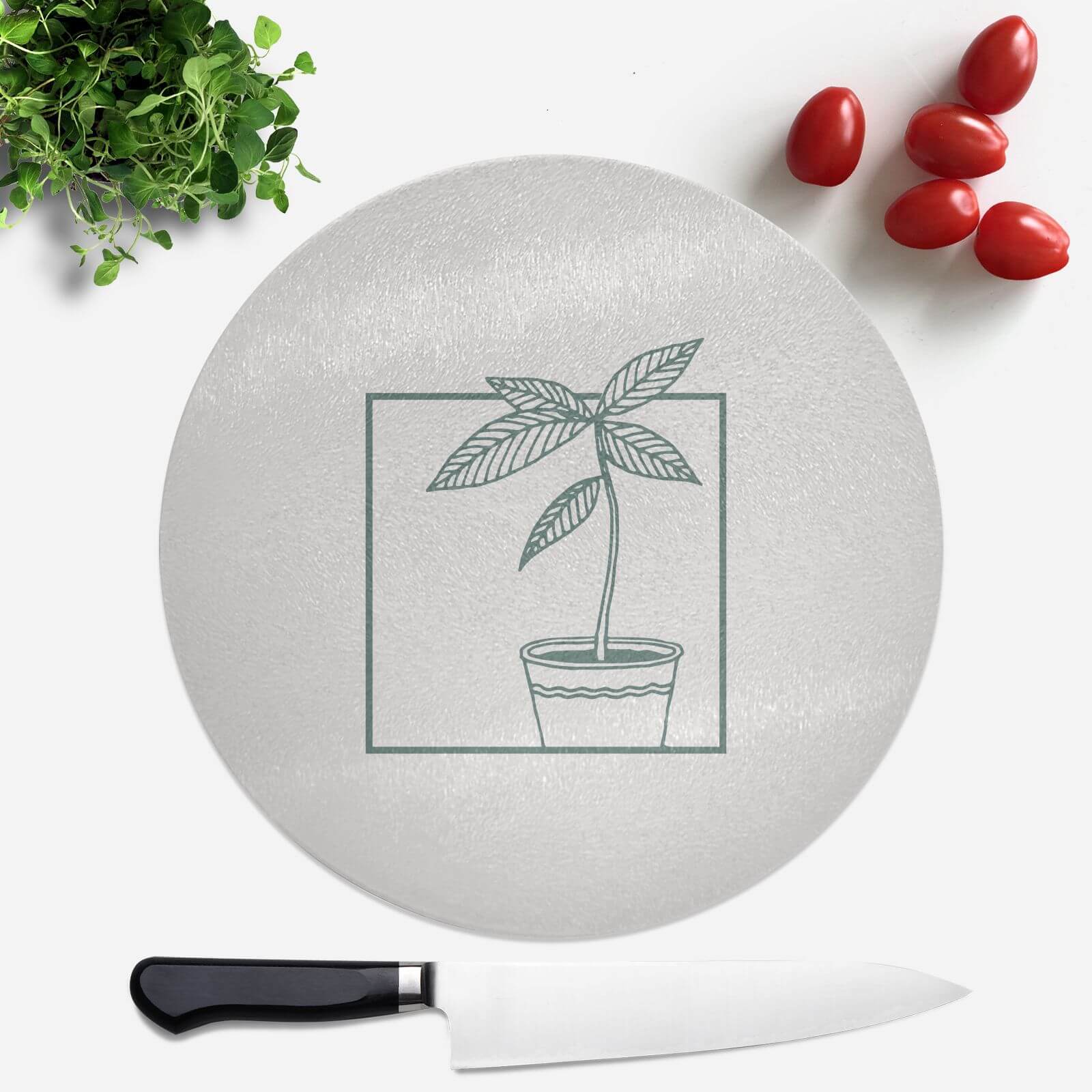Plant Round Chopping Board