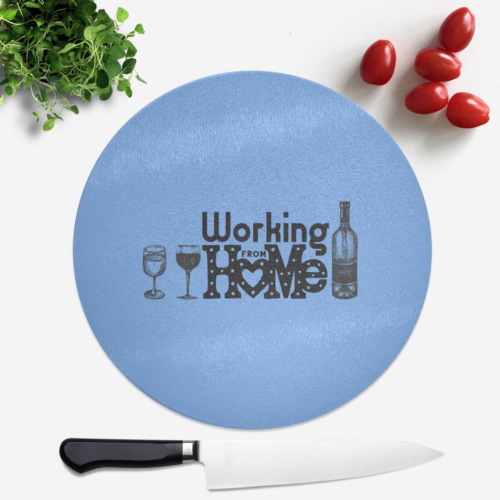 Working From Home Round Chopping Board