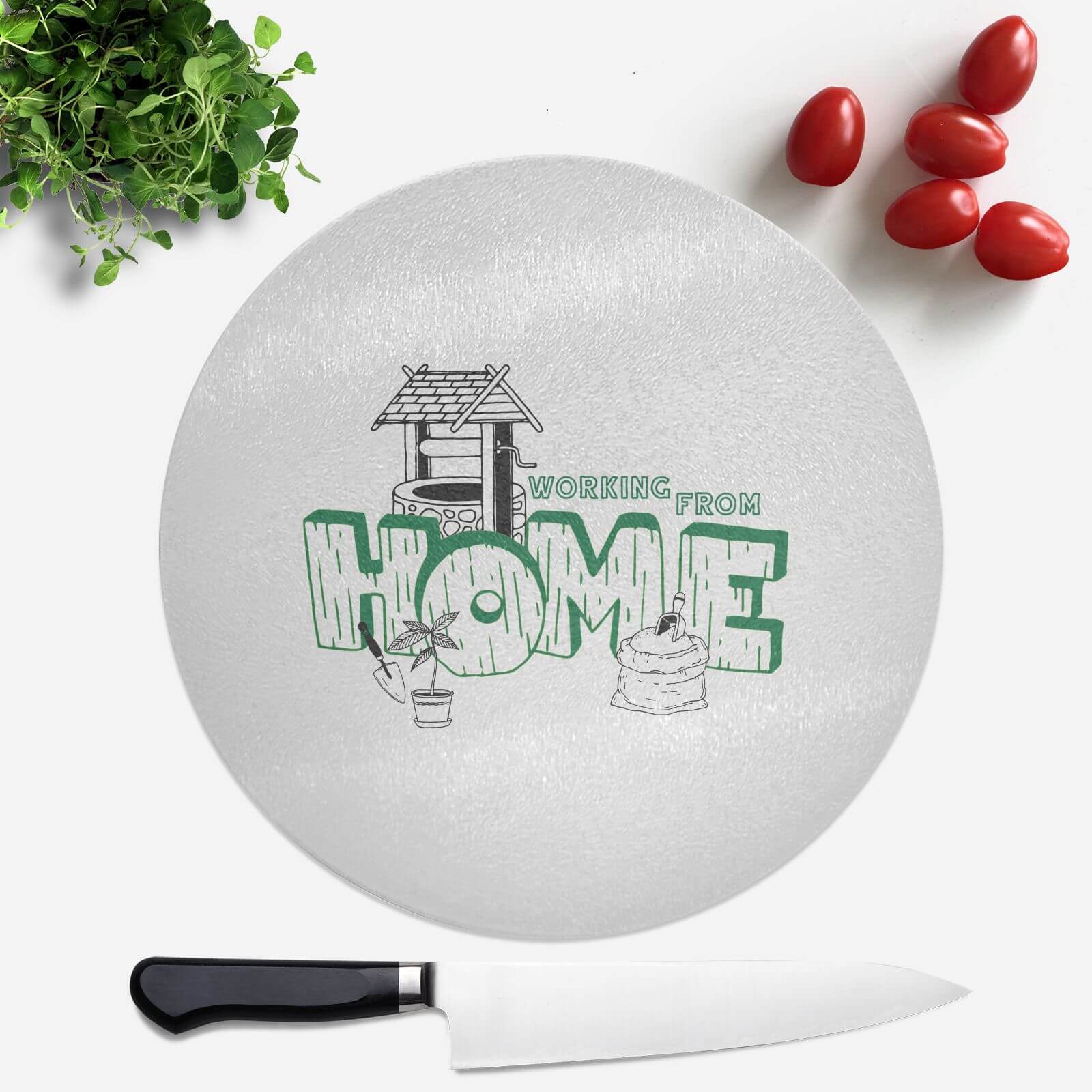 Gardening Working From Home Round Chopping Board