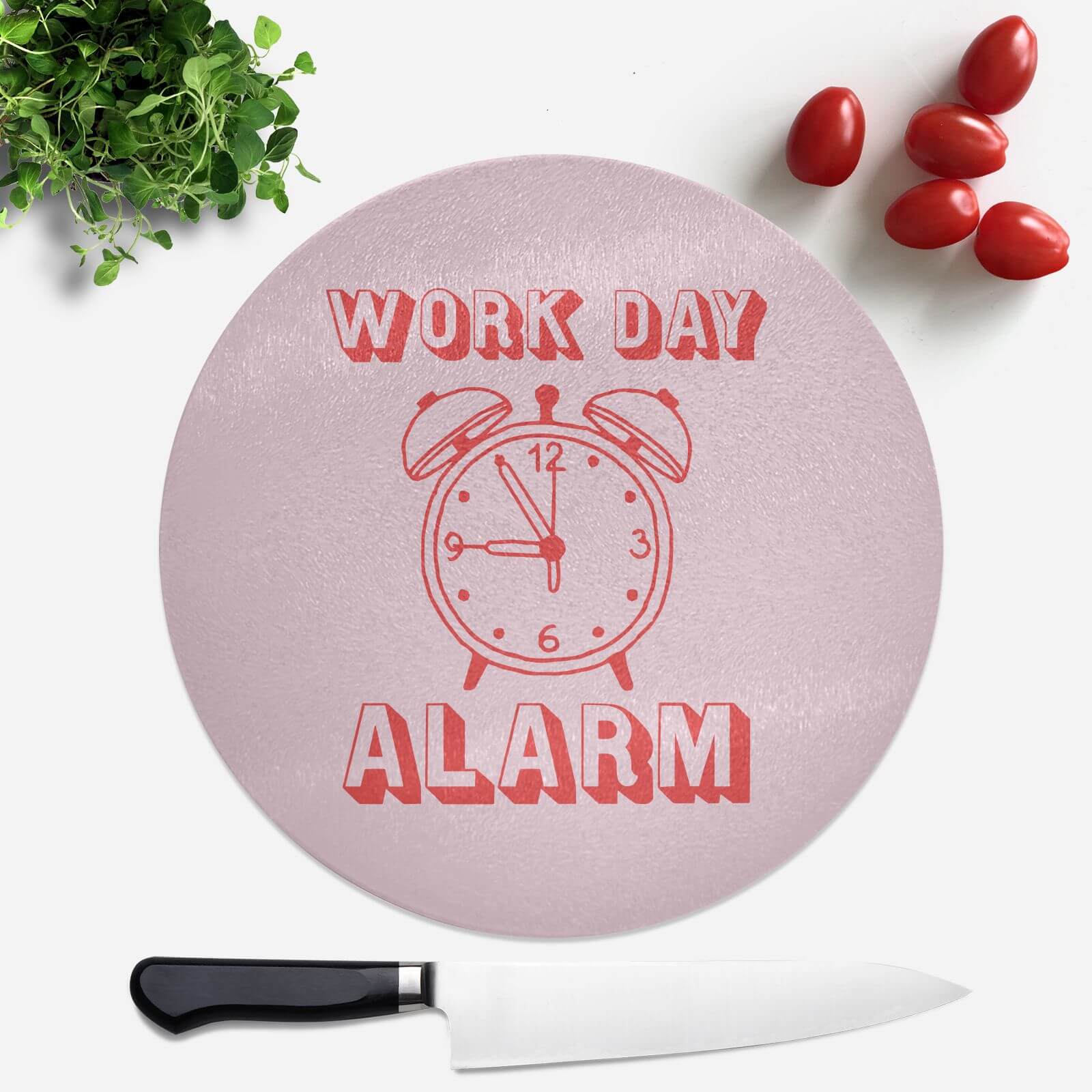 Work Day Alarm Round Chopping Board