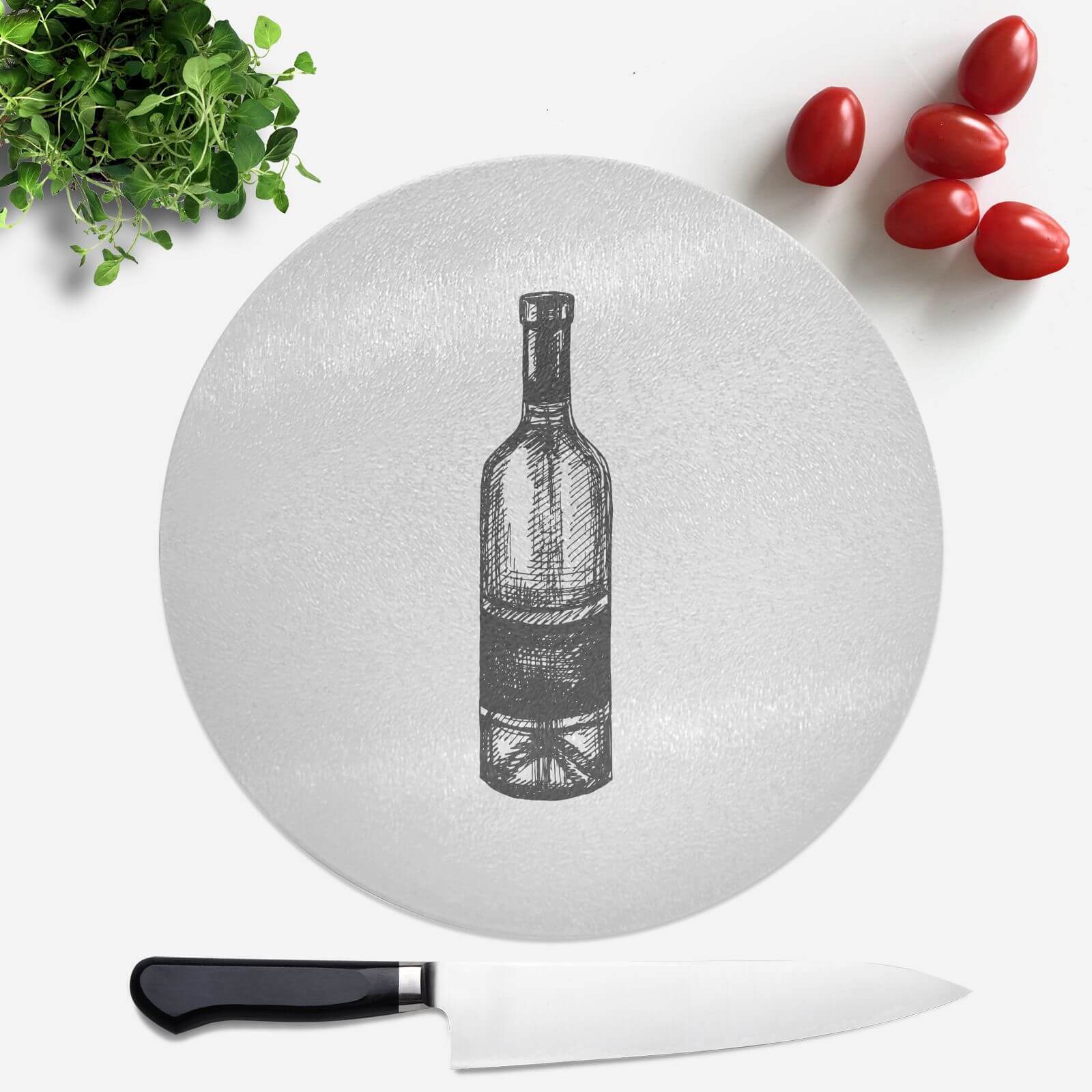 Wine Bottle Round Chopping Board