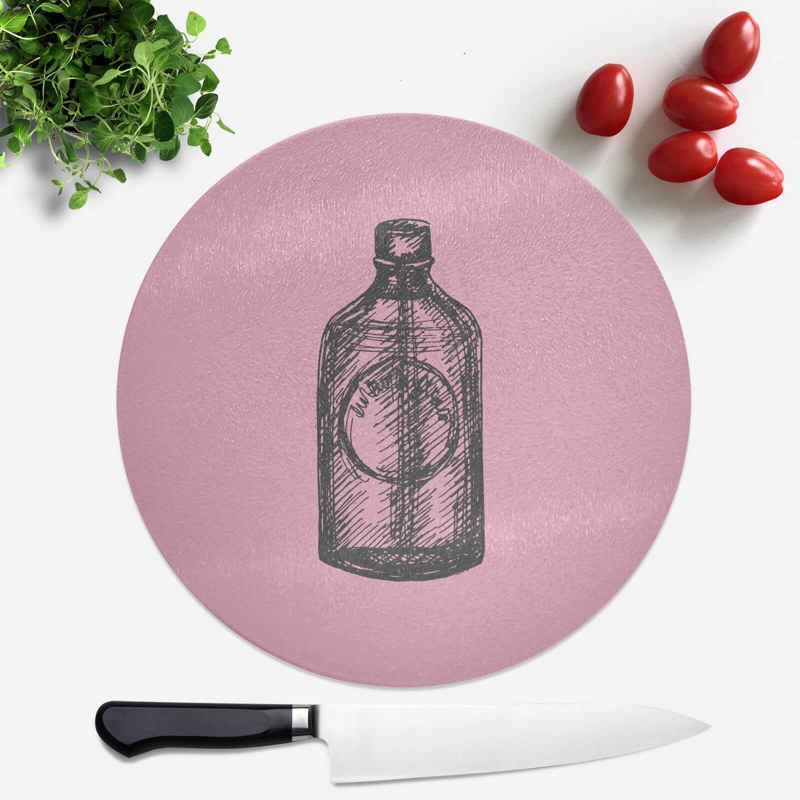 Spirit Bottle Round Chopping Board