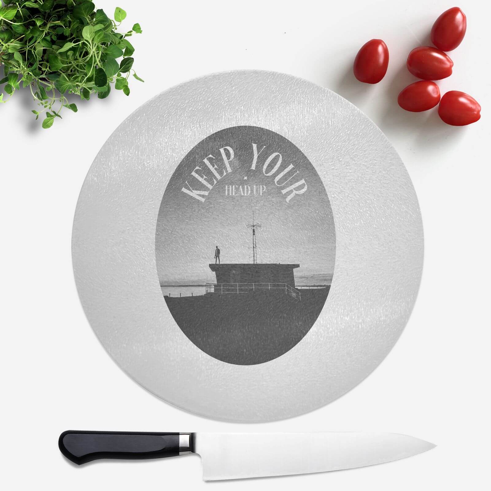 Keep Your Head Up Round Chopping Board