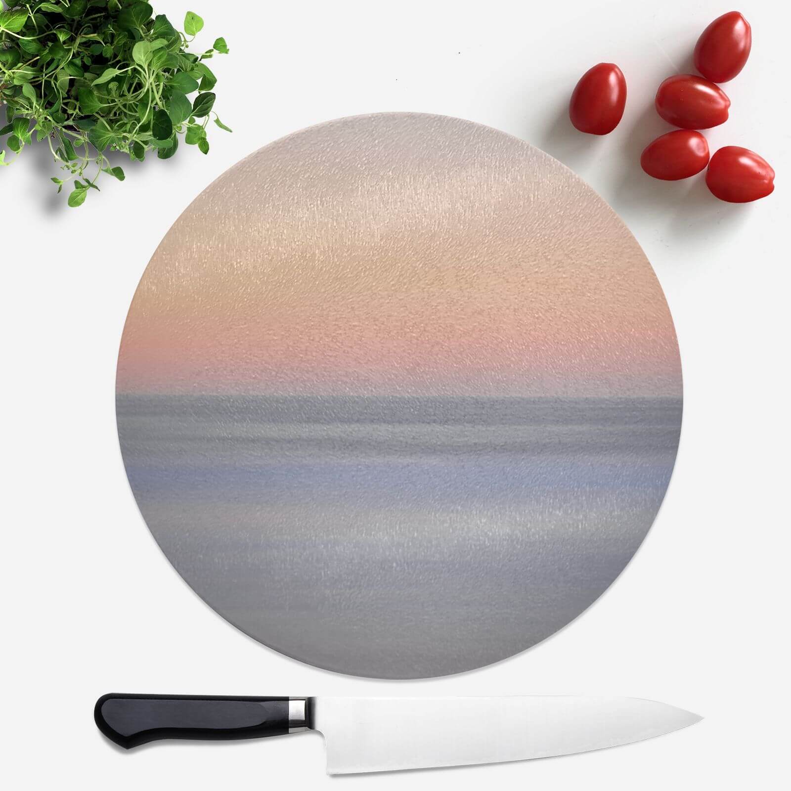 Sunset Orange Blue Round Chopping Board